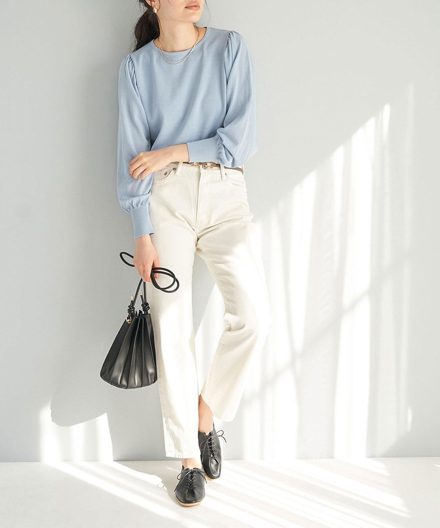 Rope&rsquo;Picnic「【emur】シアー袖コンシャスニット」|ニット・セーター|