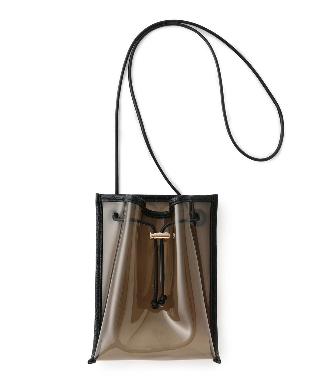 ROPE PICNIC PASSAGE「クロコ型押しコンビクリアミニショルダーバッグ」|ショルダー・メッセンジャー|ブラック(01)