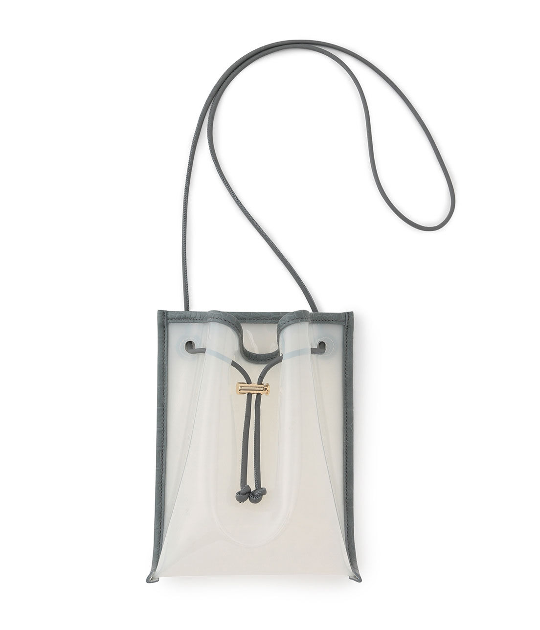 ROPE PICNIC PASSAGE「クロコ型押しコンビクリアミニショルダーバッグ」|ショルダー・メッセンジャー|ブルー(44)