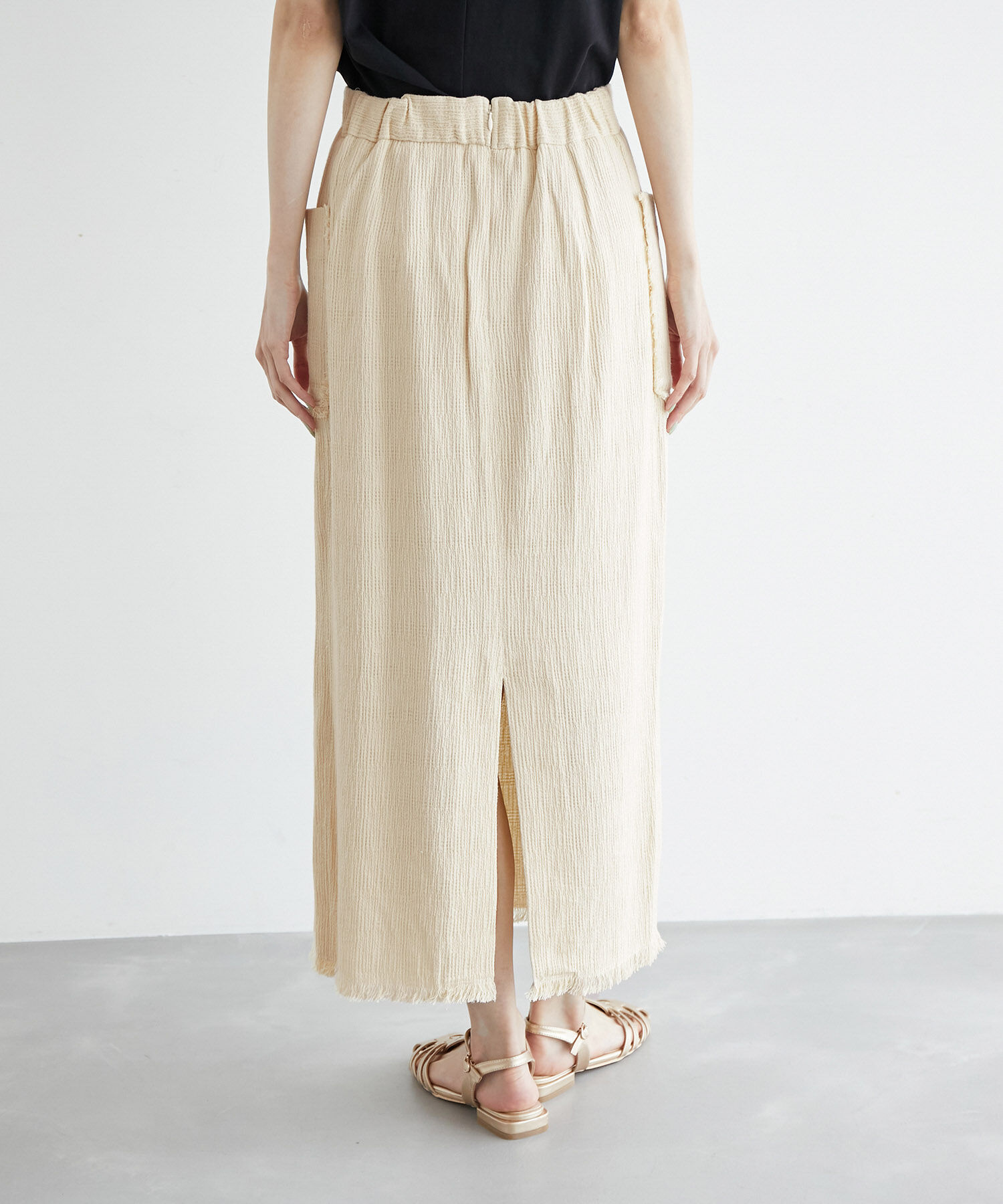 Rope&rsquo;Picnic「からみ織フリンジスリムスカート」|スカート|