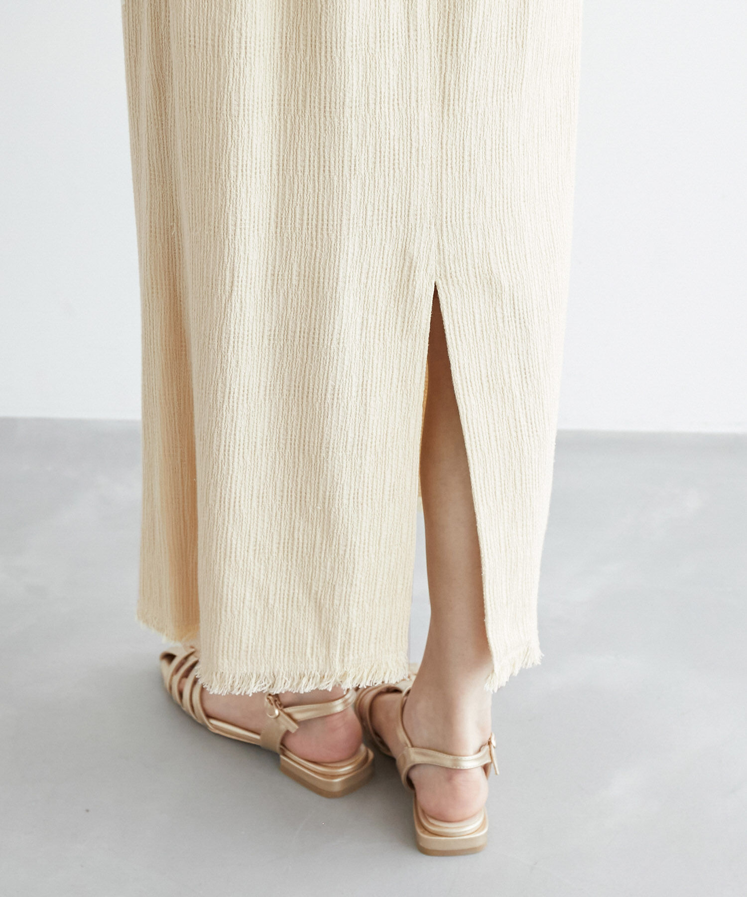 Rope&rsquo;Picnic「からみ織フリンジスリムスカート」|スカート|