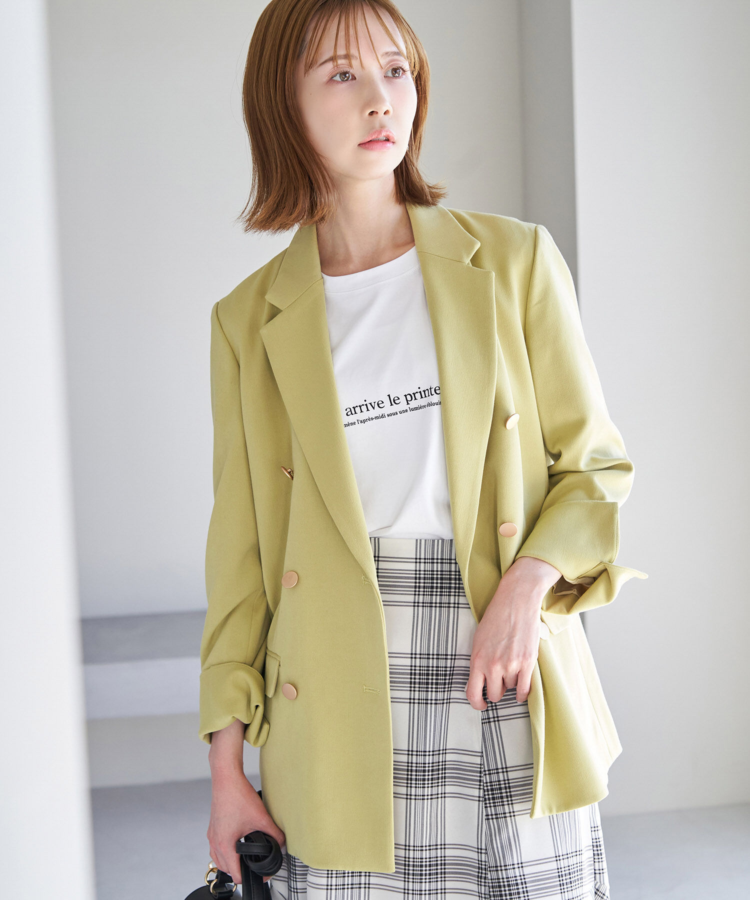 Rope&rsquo;Picnic「ゴールドボタンダブルジャケット」|テーラードジャケット|オリーブ(37)