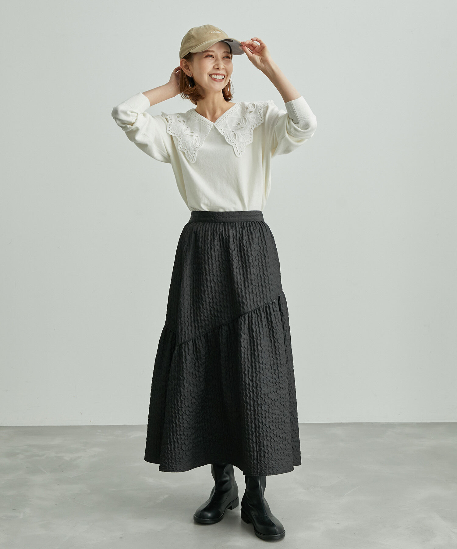 Rope&rsquo;Picnic「レース衿ニットプルオーバー」|ニット・セーター|