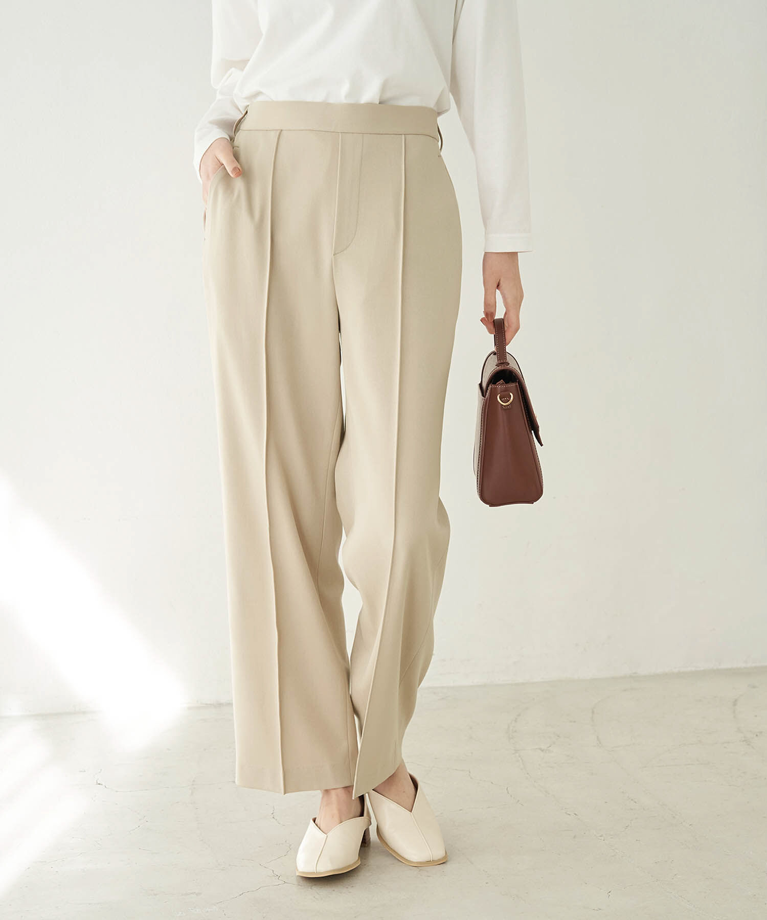 Rope&rsquo;Picnic「セットアップ対応/センタープレスパンツ」|その他|ベージュ(27)