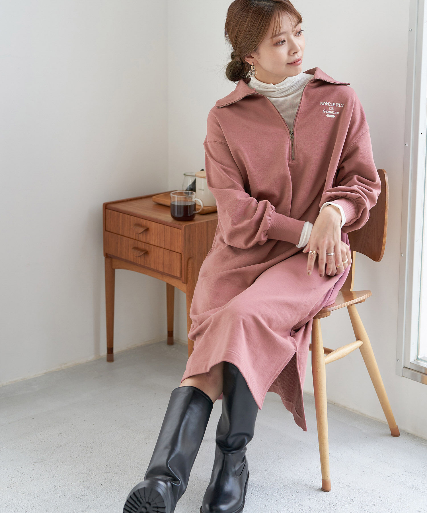 ROPE' PICNIC R「ハーフジップミニワンピース」|ワンピース|