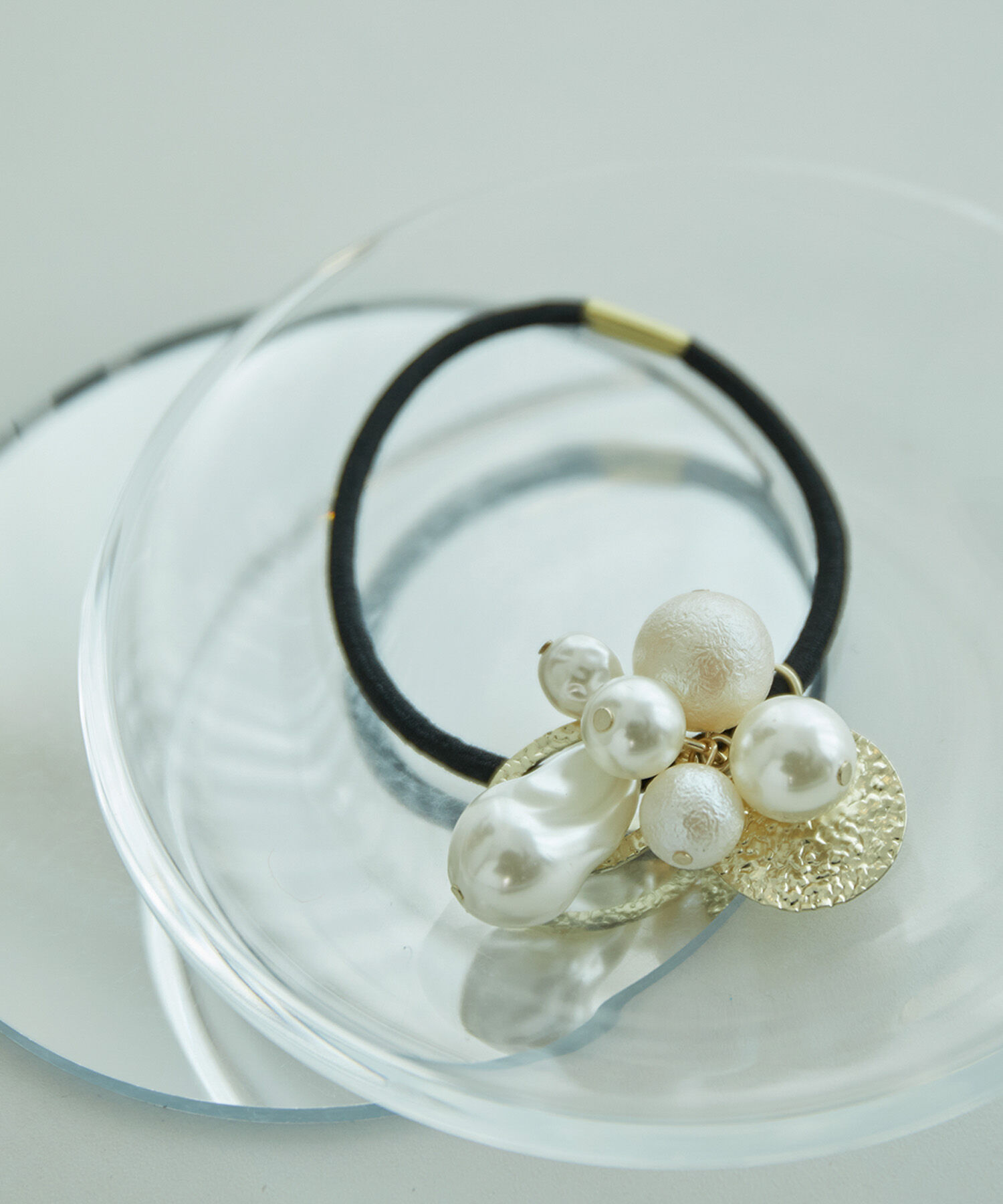 ROPE PICNIC PASSAGE「ホーニングパールボリュームポニー」|ヘアゴム・シュシュ|ゴールド(90)