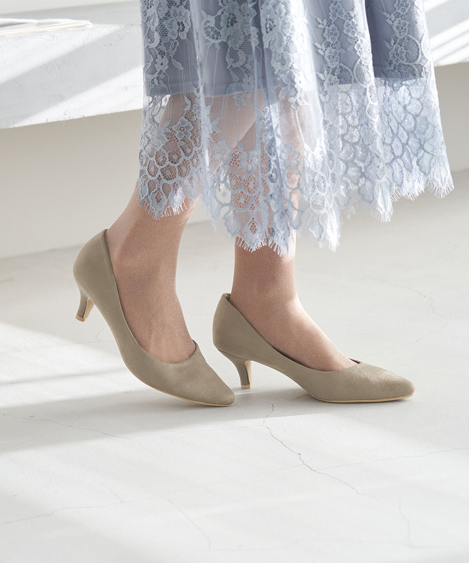 ROPE PICNIC PASSAGE「リサイクルフェイクスエードプレーンパンプス」|パンプス|