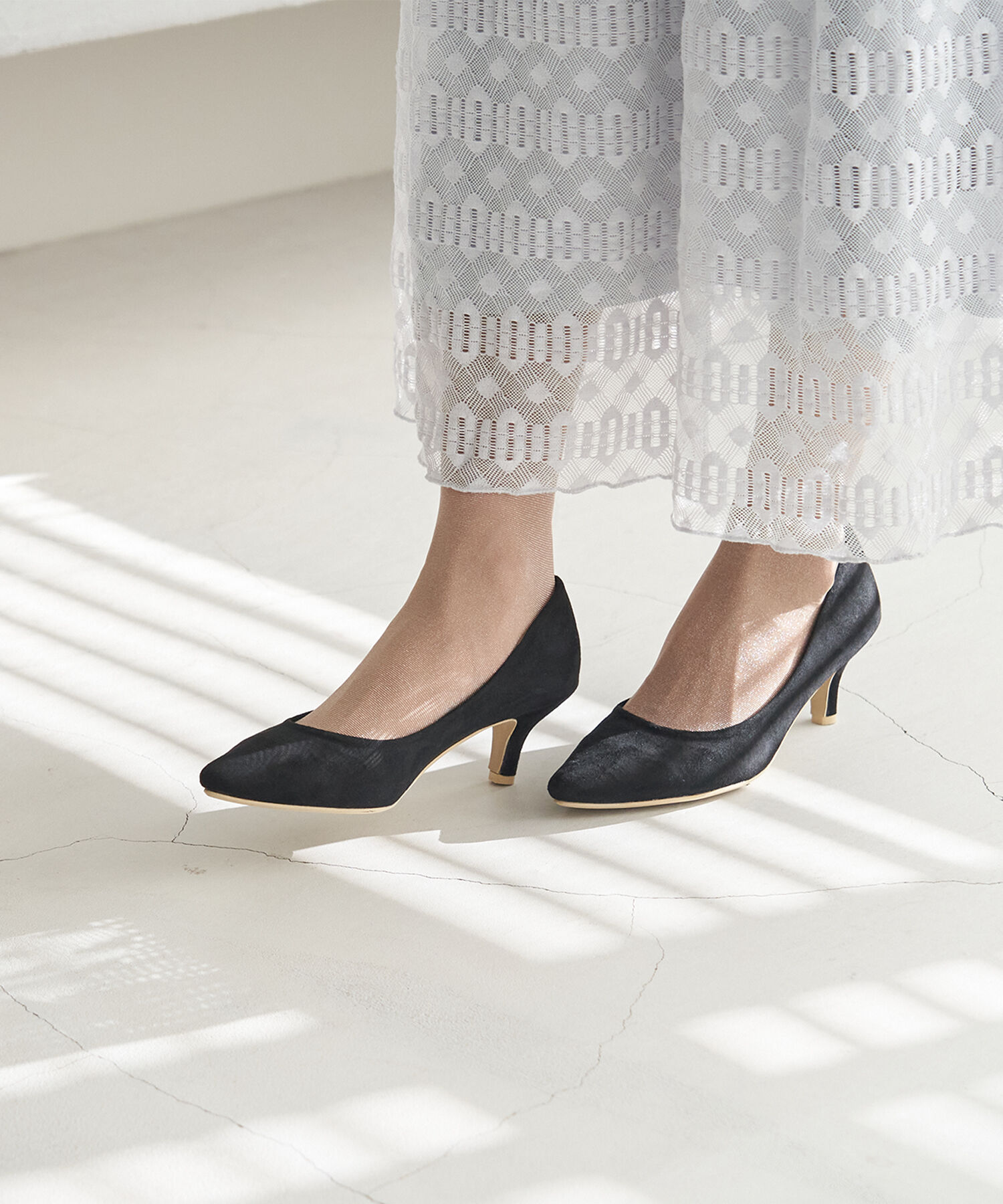 ROPE PICNIC PASSAGE「リサイクルフェイクスエードプレーンパンプス」|パンプス|