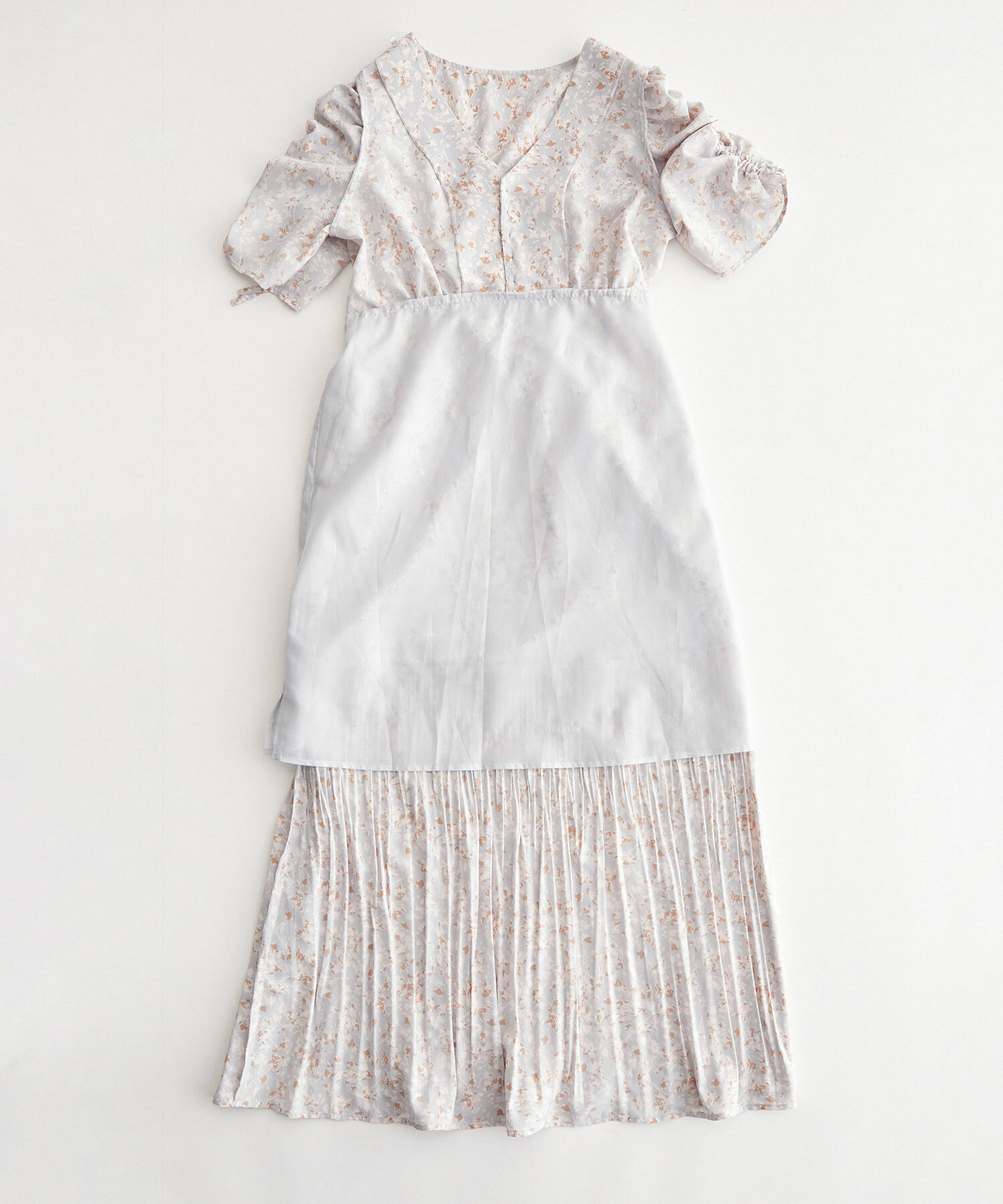 Rope&rsquo;Picnic「【WEB限定】ニュアンス柄ドロストスリーブワンピース」|ワンピース|