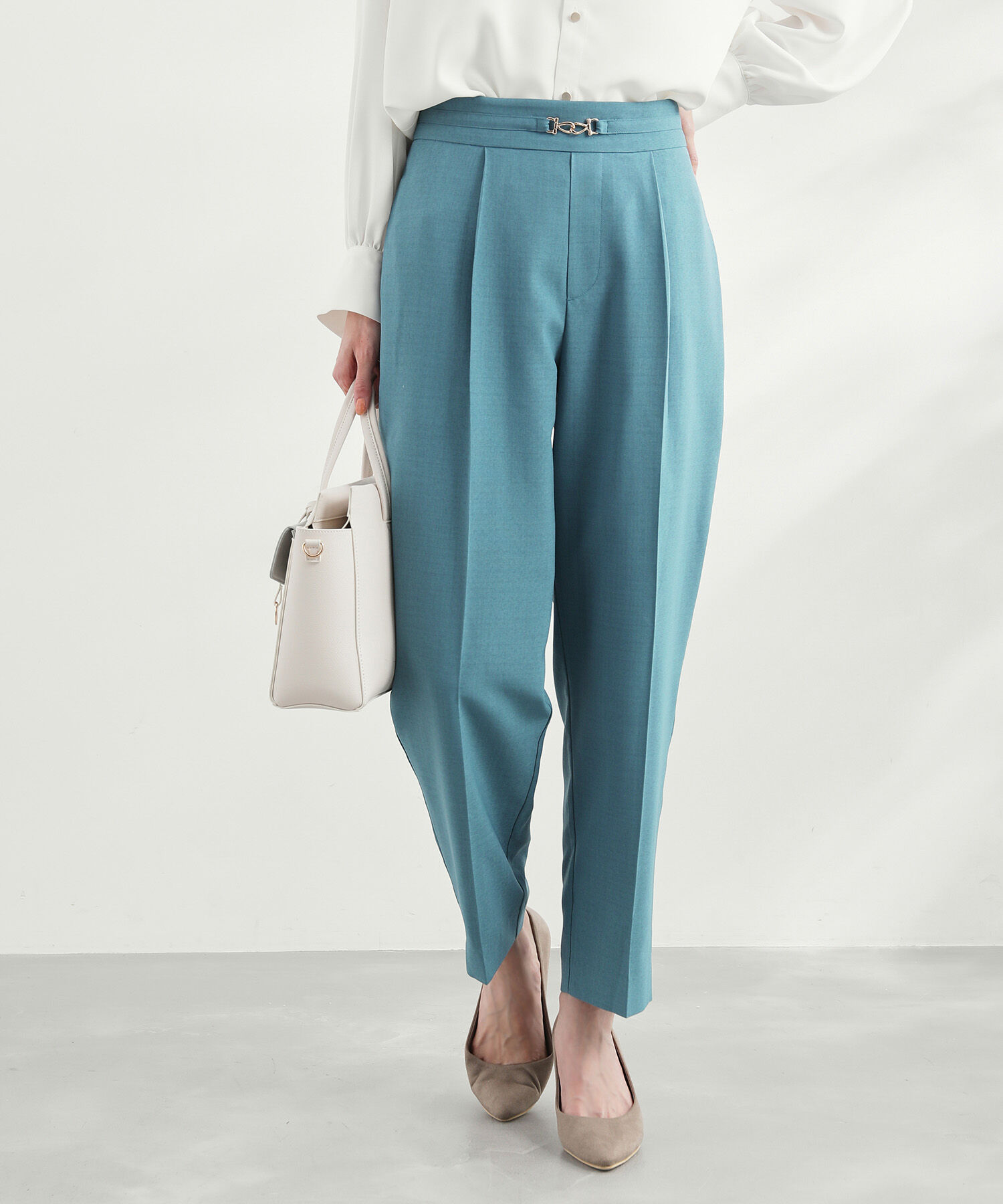 Rope&rsquo;Picnic「セットアップ対応/ビット付麻調テーパードパンツ」|その他|