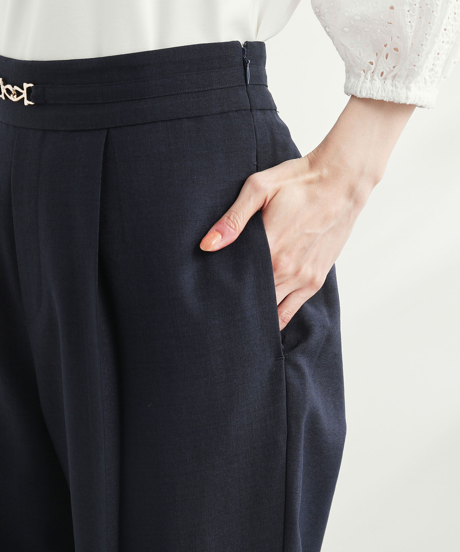 Rope&rsquo;Picnic「セットアップ対応/ビット付麻調テーパードパンツ」|その他|