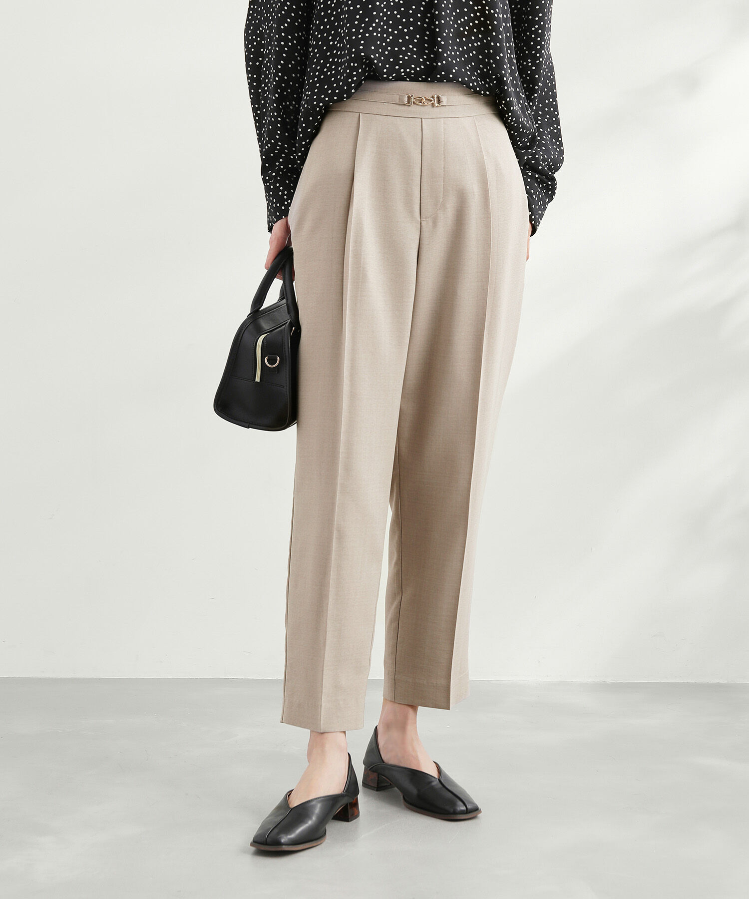 Rope&rsquo;Picnic「セットアップ対応/ビット付麻調テーパードパンツ」|その他|