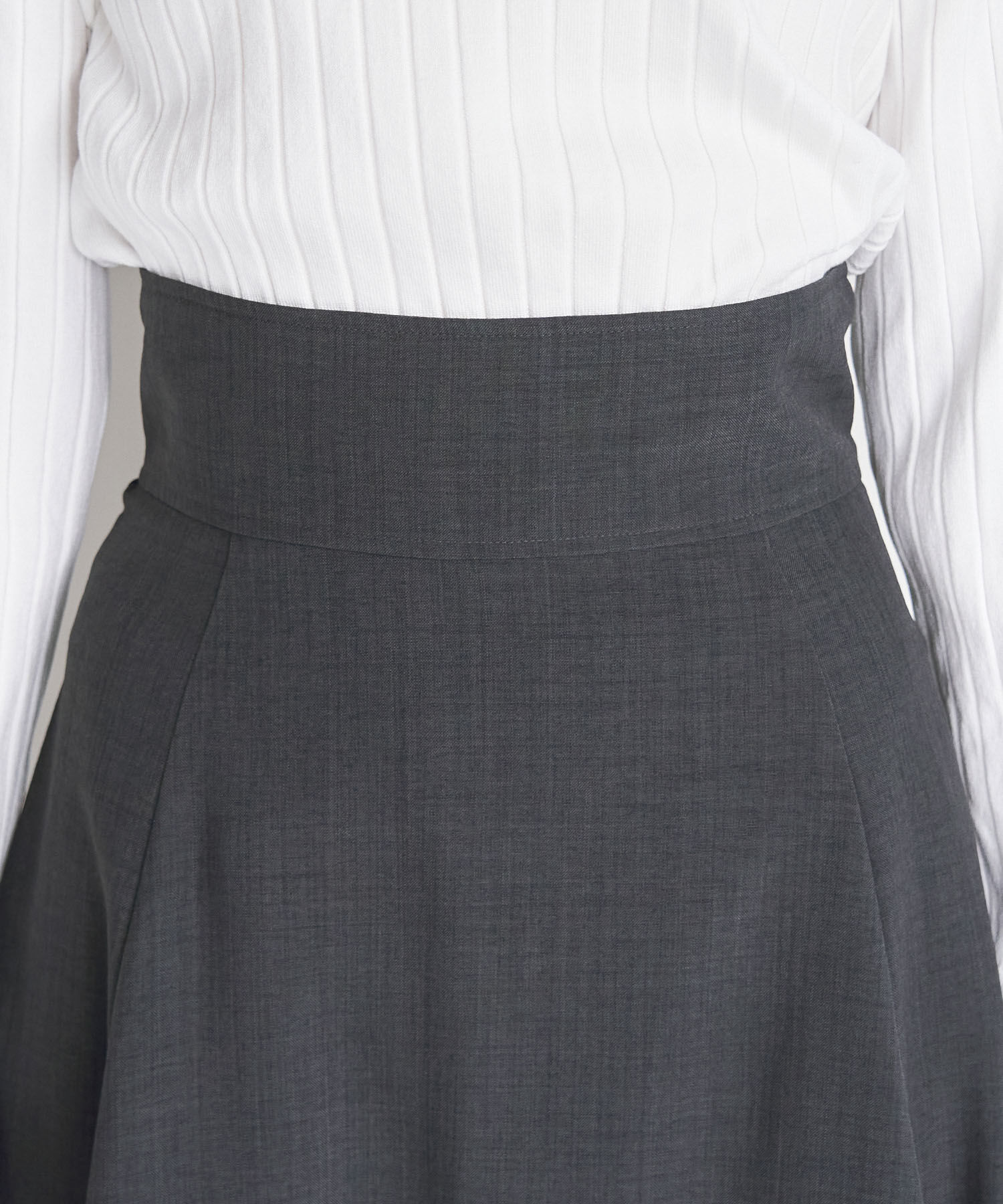 Rope&rsquo;Picnic「セットアップ対応/リンクコーデ/麻調バックレースアップフレアスカート」|スカート|