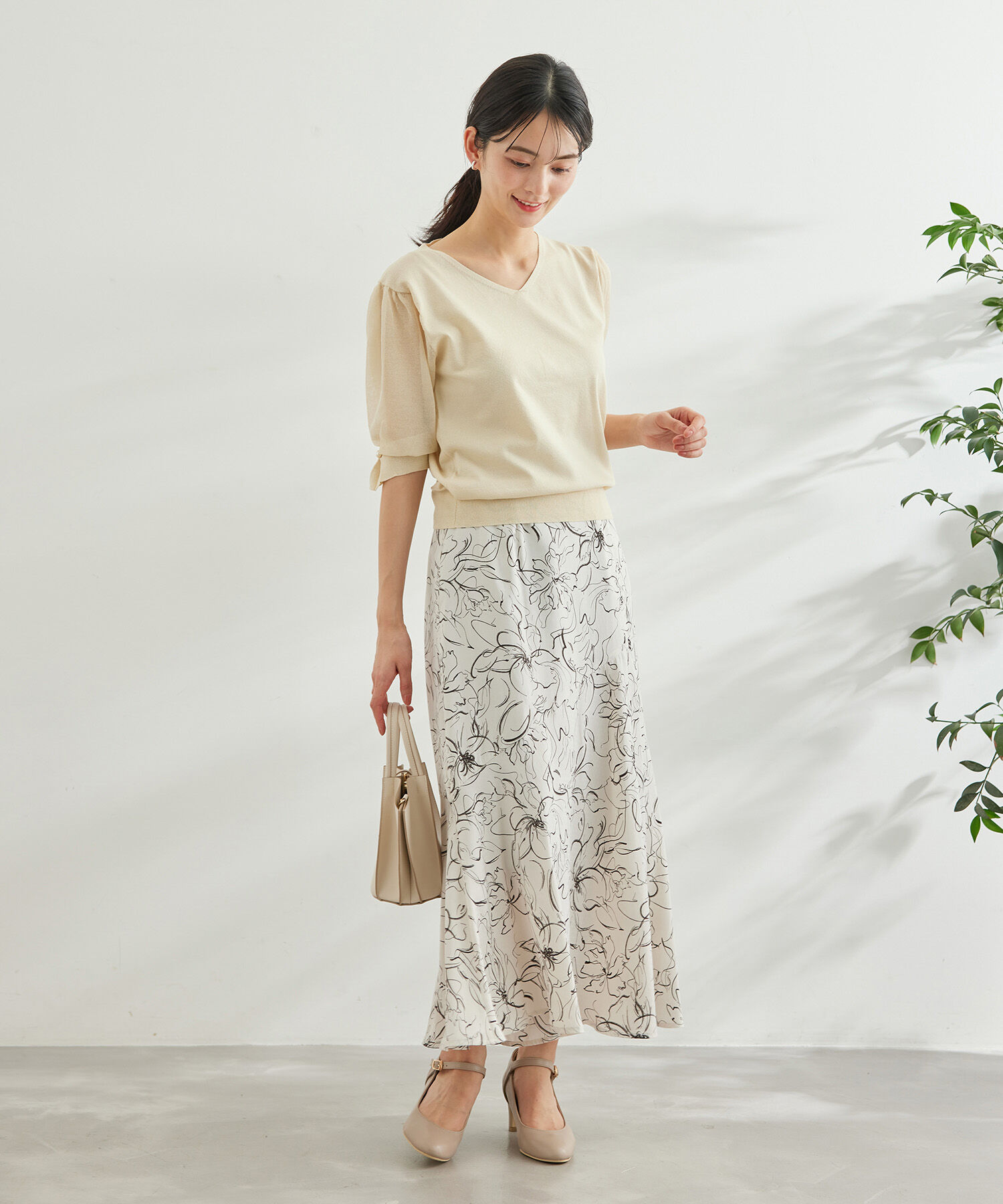 Rope&rsquo;Picnic「袖シアーニットプルオーバー」|ニット・セーター|