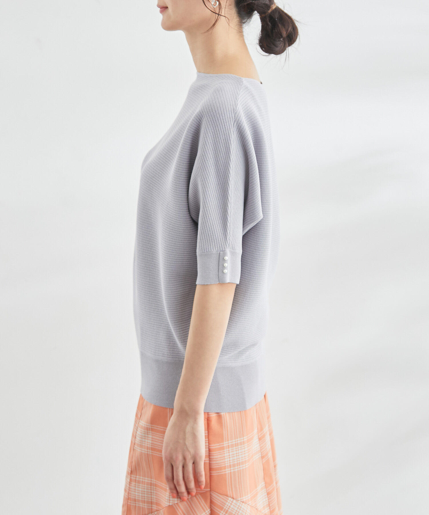 Rope&rsquo;Picnic「ハーフスリーブパールドルマンニット」|ニット・セーター|