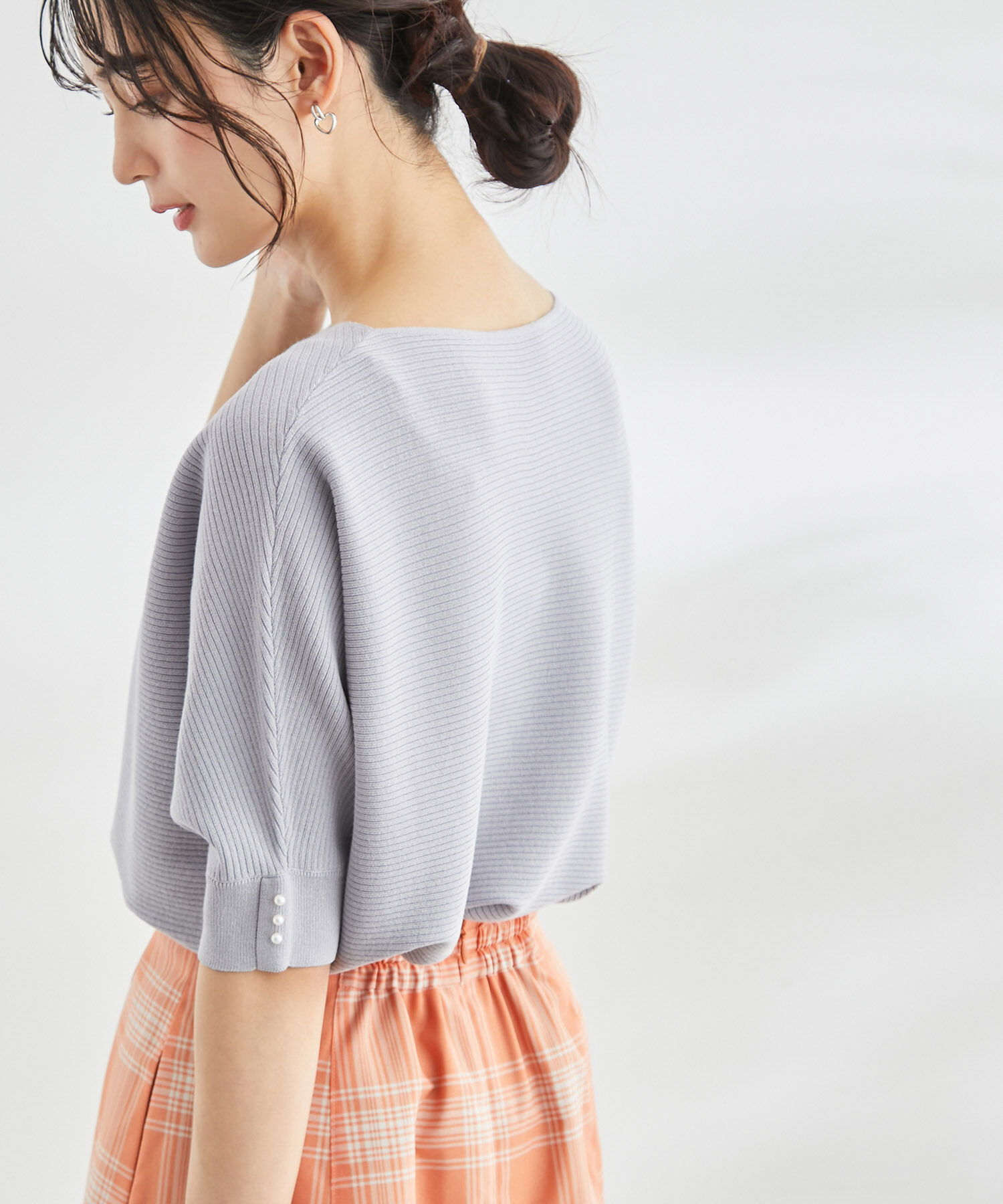 Rope&rsquo;Picnic「ハーフスリーブパールドルマンニット」|ニット・セーター|