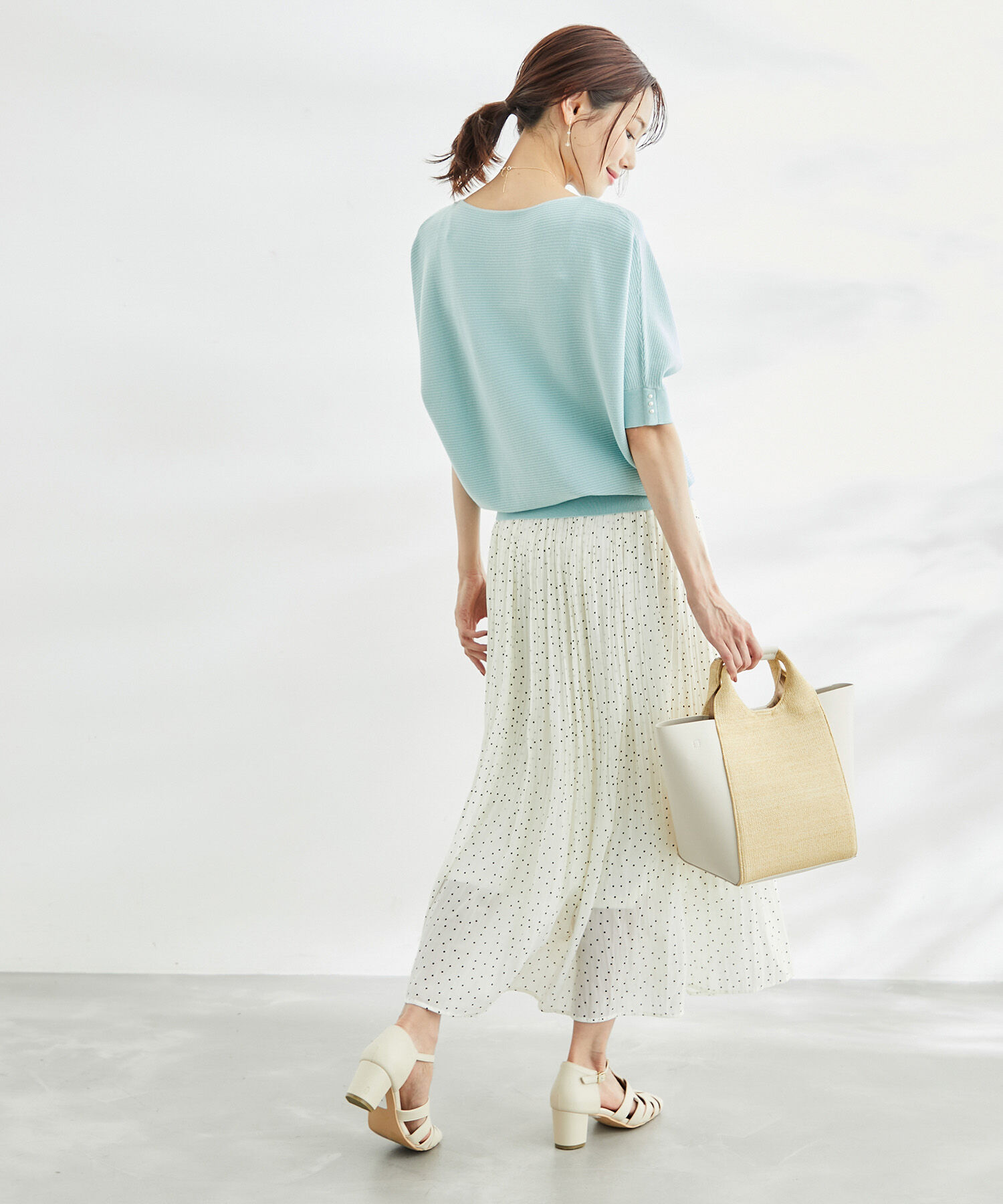 Rope&rsquo;Picnic「ハーフスリーブパールドルマンニット」|ニット・セーター|