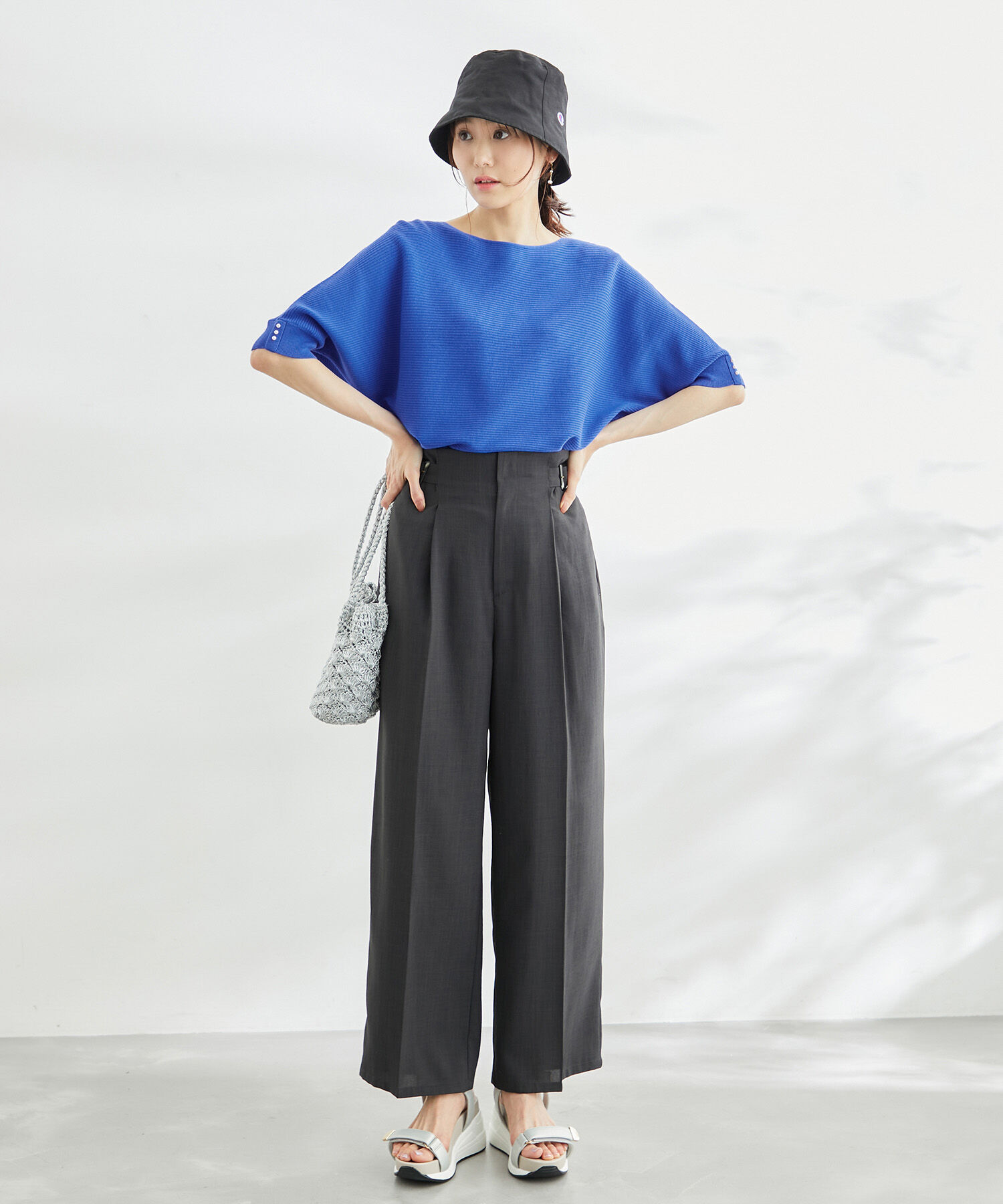 Rope&rsquo;Picnic「ハーフスリーブパールドルマンニット」|ニット・セーター|