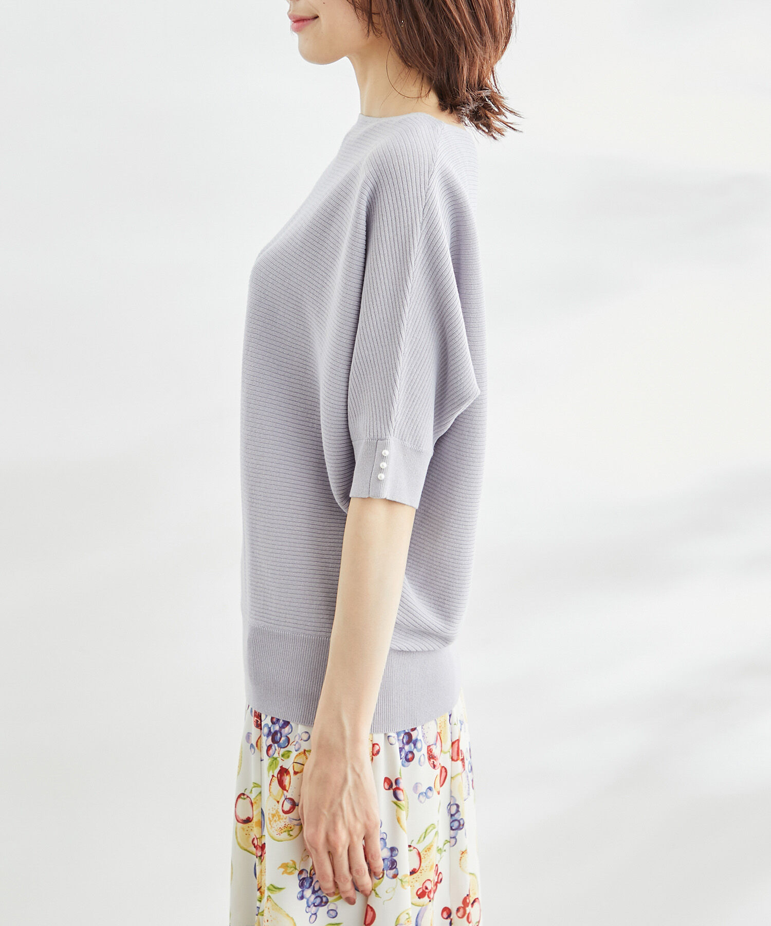 Rope&rsquo;Picnic「ハーフスリーブパールドルマンニット」|ニット・セーター|