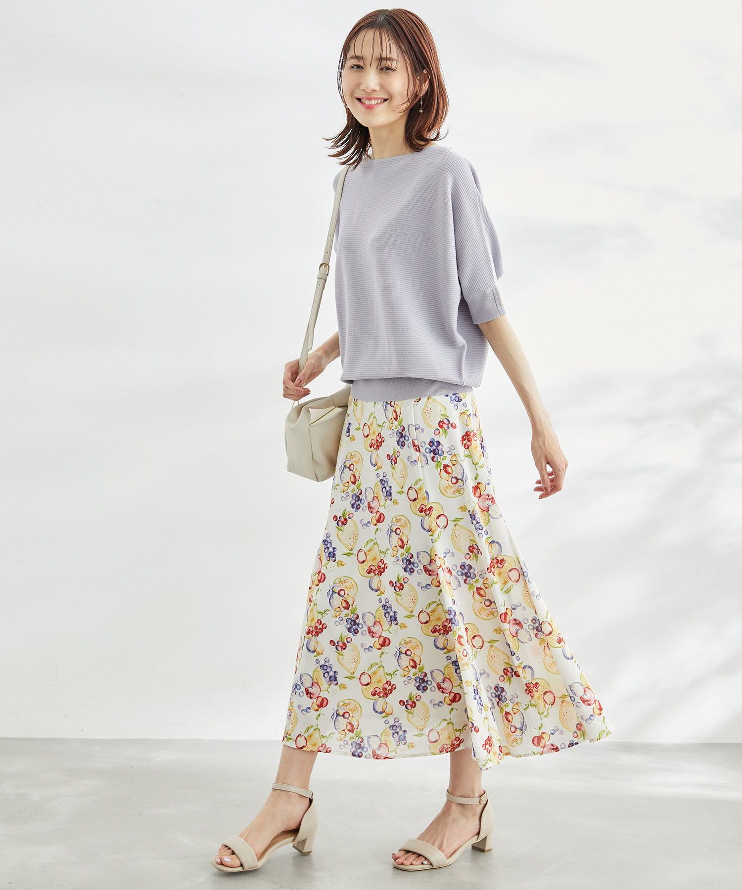 Rope&rsquo;Picnic「ハーフスリーブパールドルマンニット」|ニット・セーター|