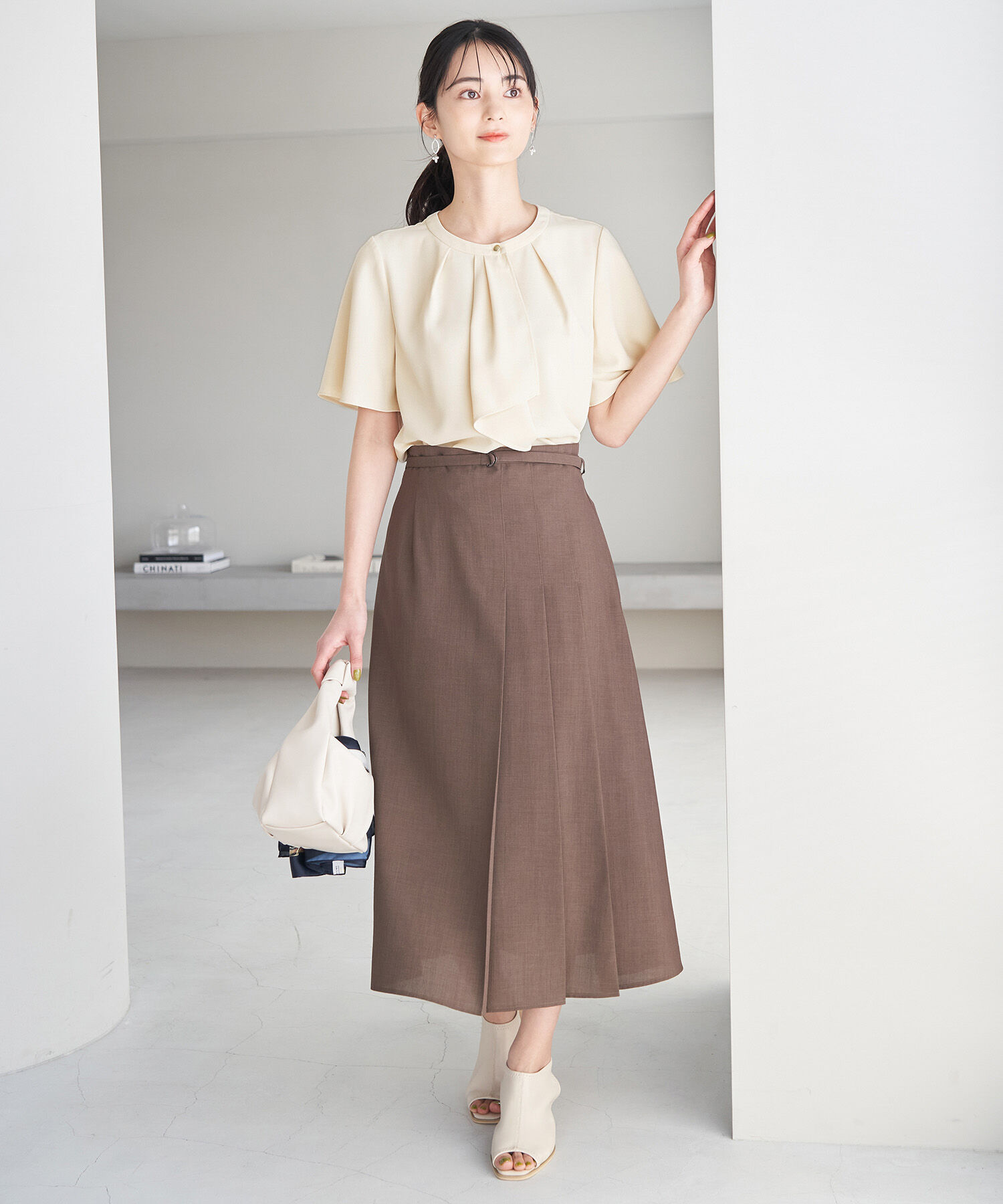 Rope&rsquo;Picnic「ボウタイフウタックハーフスリーブブラウス」|シャツ・ブラウス|