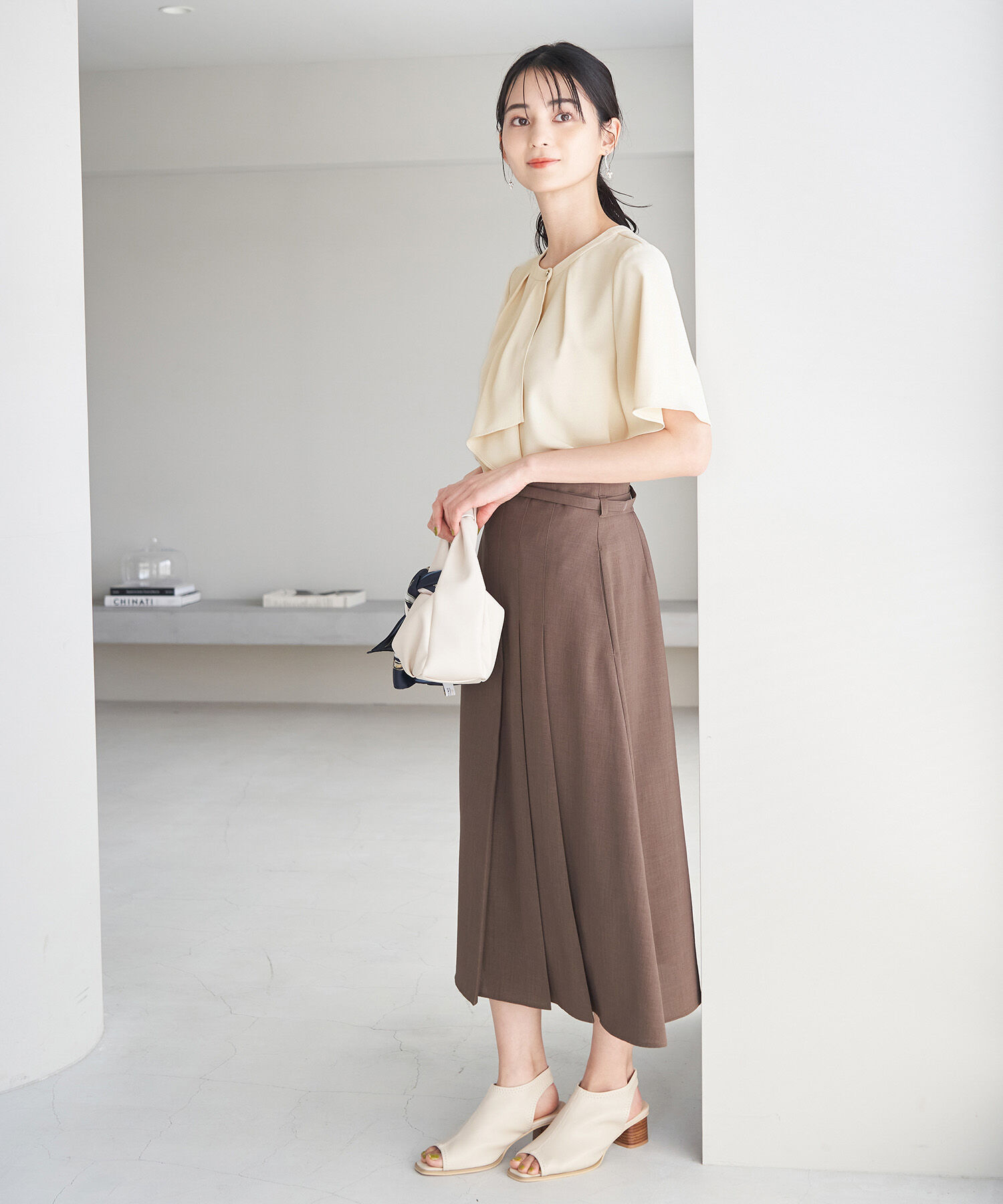 Rope&rsquo;Picnic「ボウタイフウタックハーフスリーブブラウス」|シャツ・ブラウス|