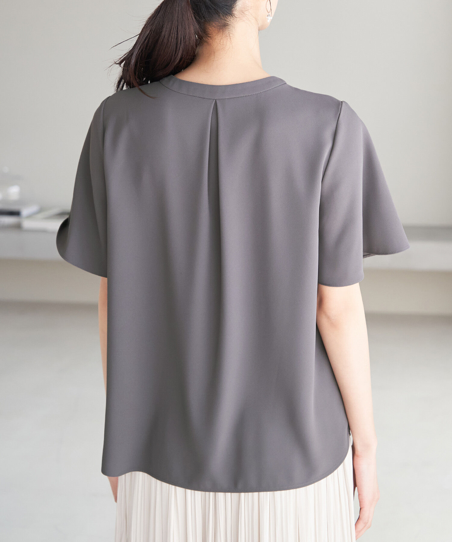 Rope&rsquo;Picnic「ボウタイフウタックハーフスリーブブラウス」|シャツ・ブラウス|