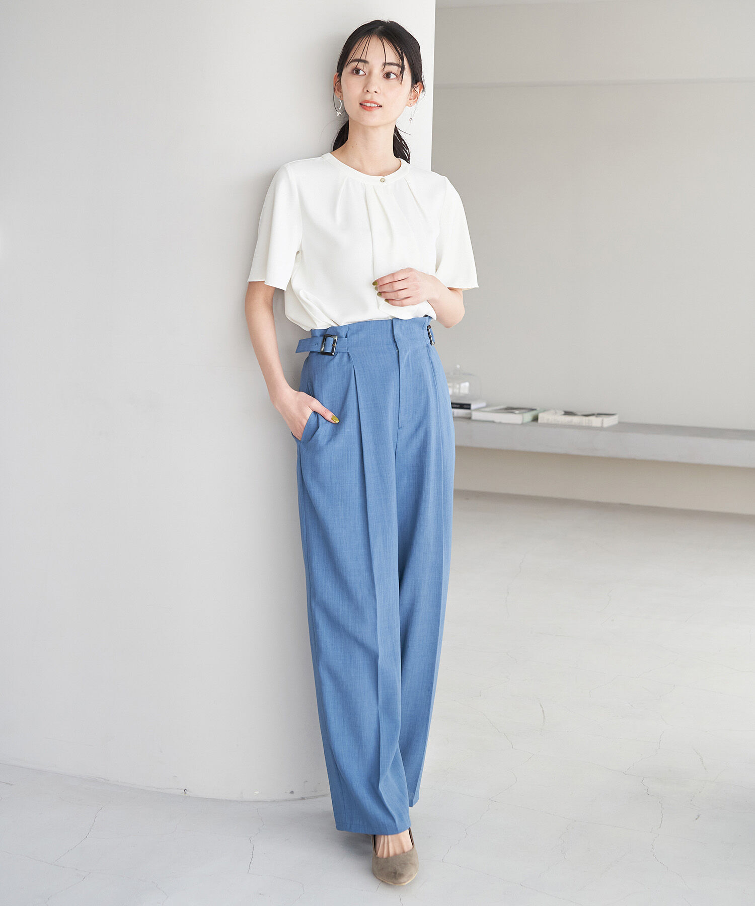 Rope&rsquo;Picnic「ボウタイフウタックハーフスリーブブラウス」|シャツ・ブラウス|