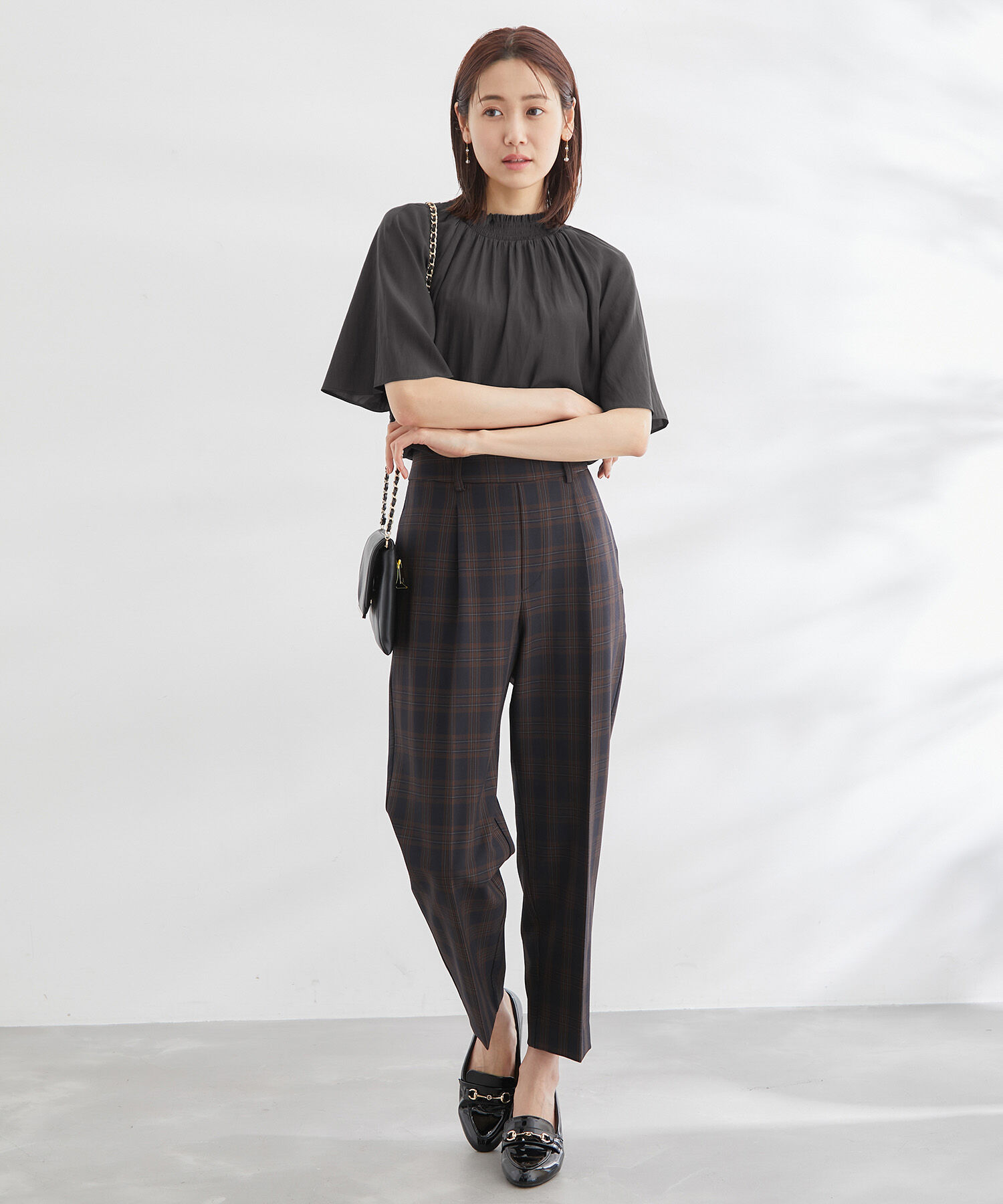 Rope&rsquo;Picnic「洗える/シャーリングフリルフレアスリーブ」|シャツ・ブラウス|