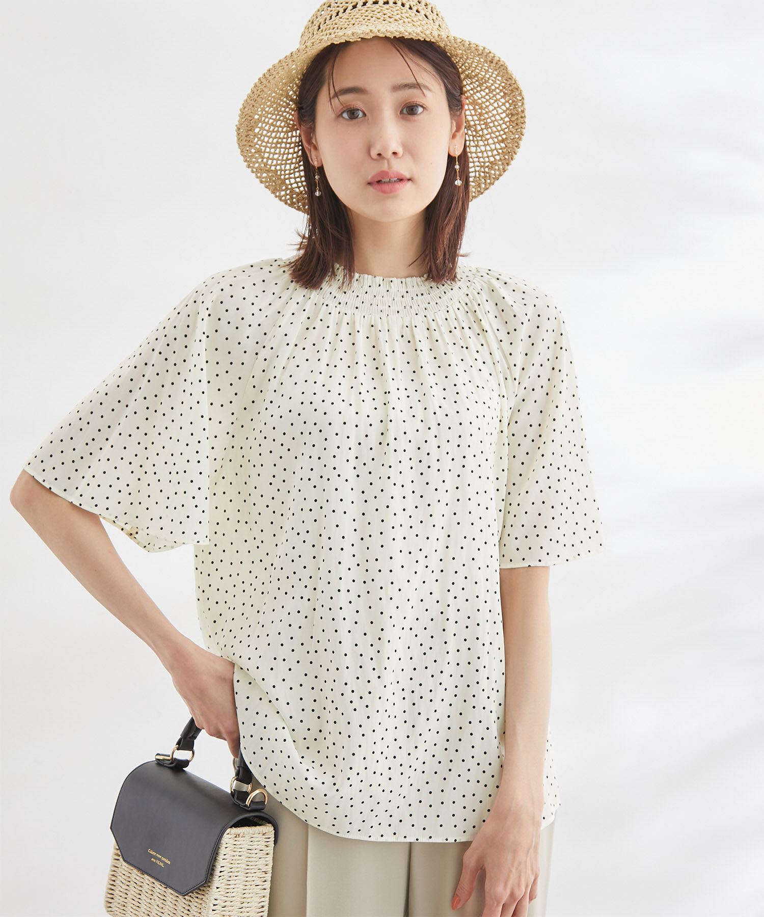 Rope&rsquo;Picnic「洗える/シャーリングフリルフレアスリーブ」|シャツ・ブラウス|ホワイト系(11)