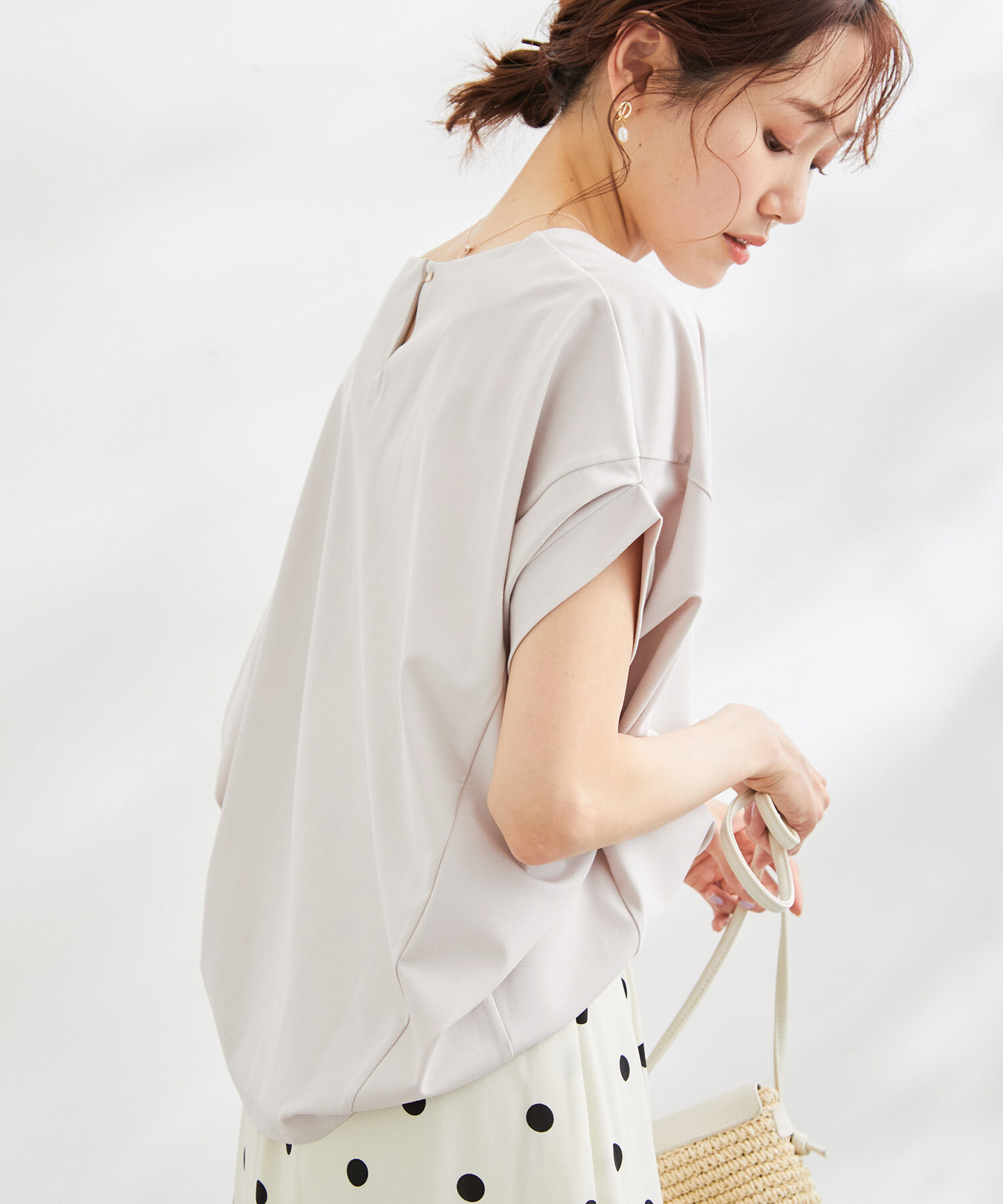 Rope&rsquo;Picnic「洗える/ゴールドパーツバンザイスリーブカットソー」|Tシャツ・カットソー|