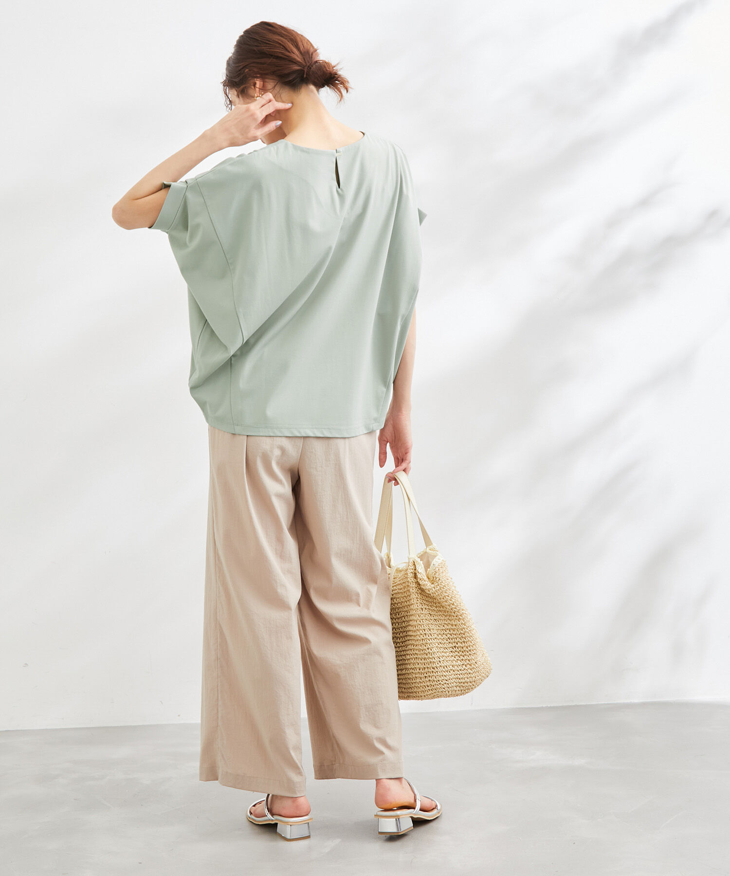 Rope&rsquo;Picnic「洗える/ゴールドパーツバンザイスリーブカットソー」|Tシャツ・カットソー|