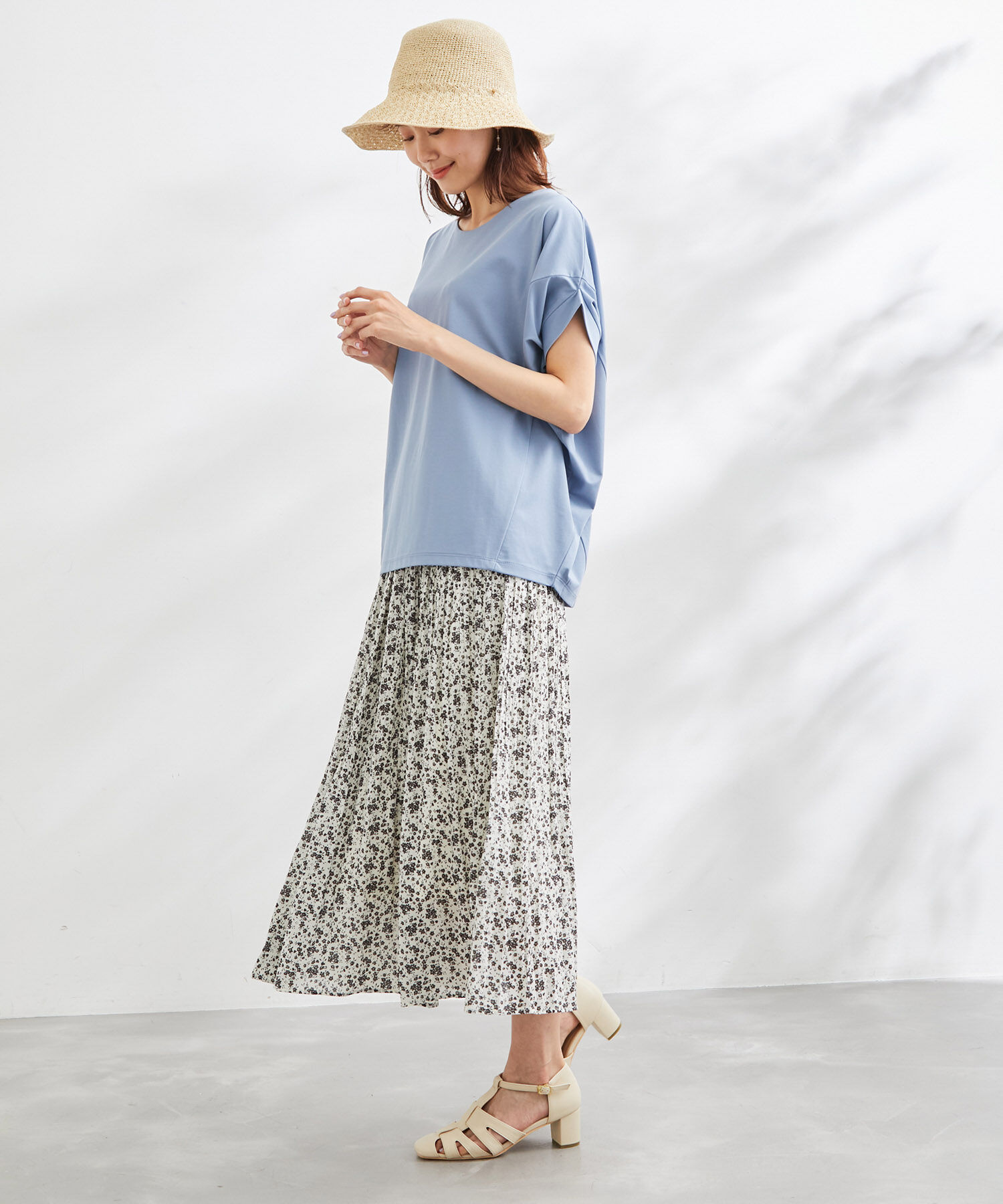 Rope&rsquo;Picnic「洗える/ゴールドパーツバンザイスリーブカットソー」|Tシャツ・カットソー|