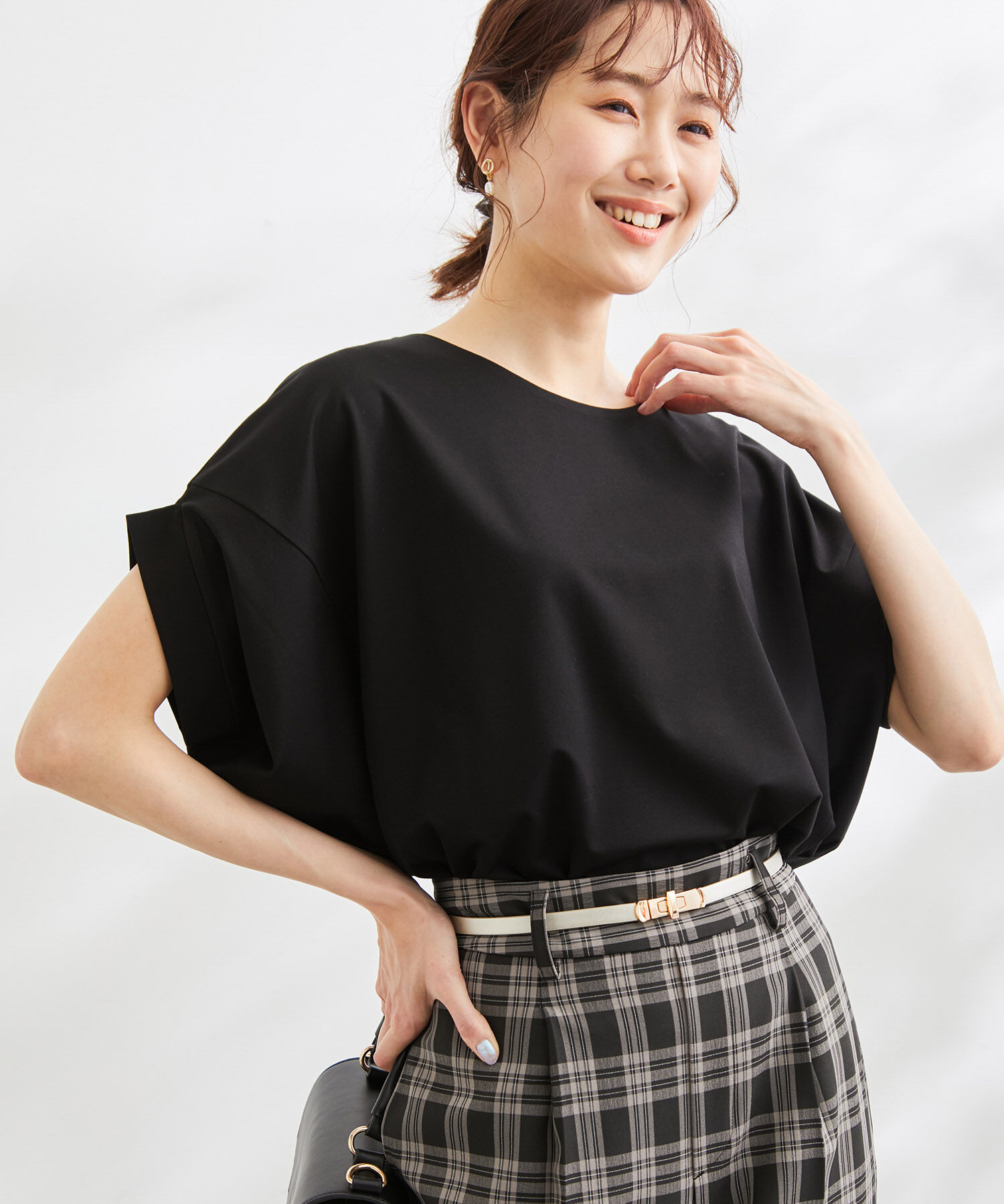 Rope&rsquo;Picnic「洗える/ゴールドパーツバンザイスリーブカットソー」|Tシャツ・カットソー|