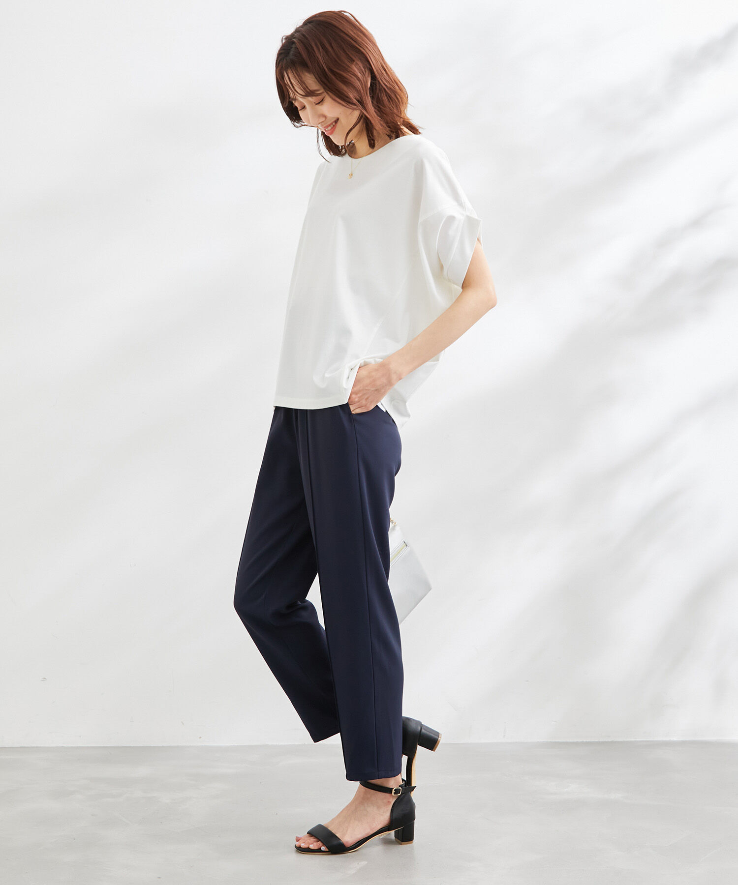 Rope&rsquo;Picnic「洗える/ゴールドパーツバンザイスリーブカットソー」|Tシャツ・カットソー|