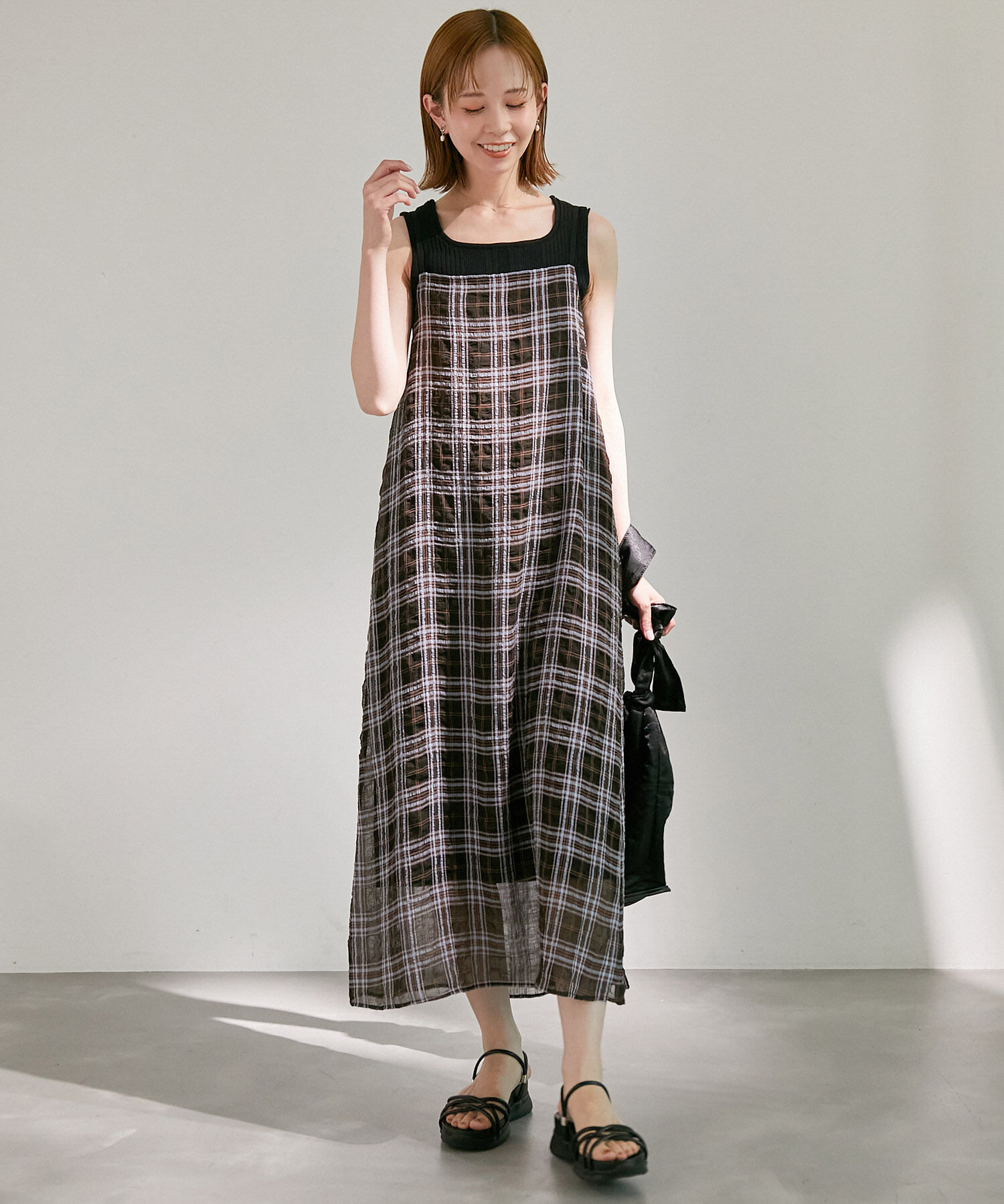 Rope&rsquo;Picnic「洗える/スクエアネックニットタンクトップ」|タンクトップ|