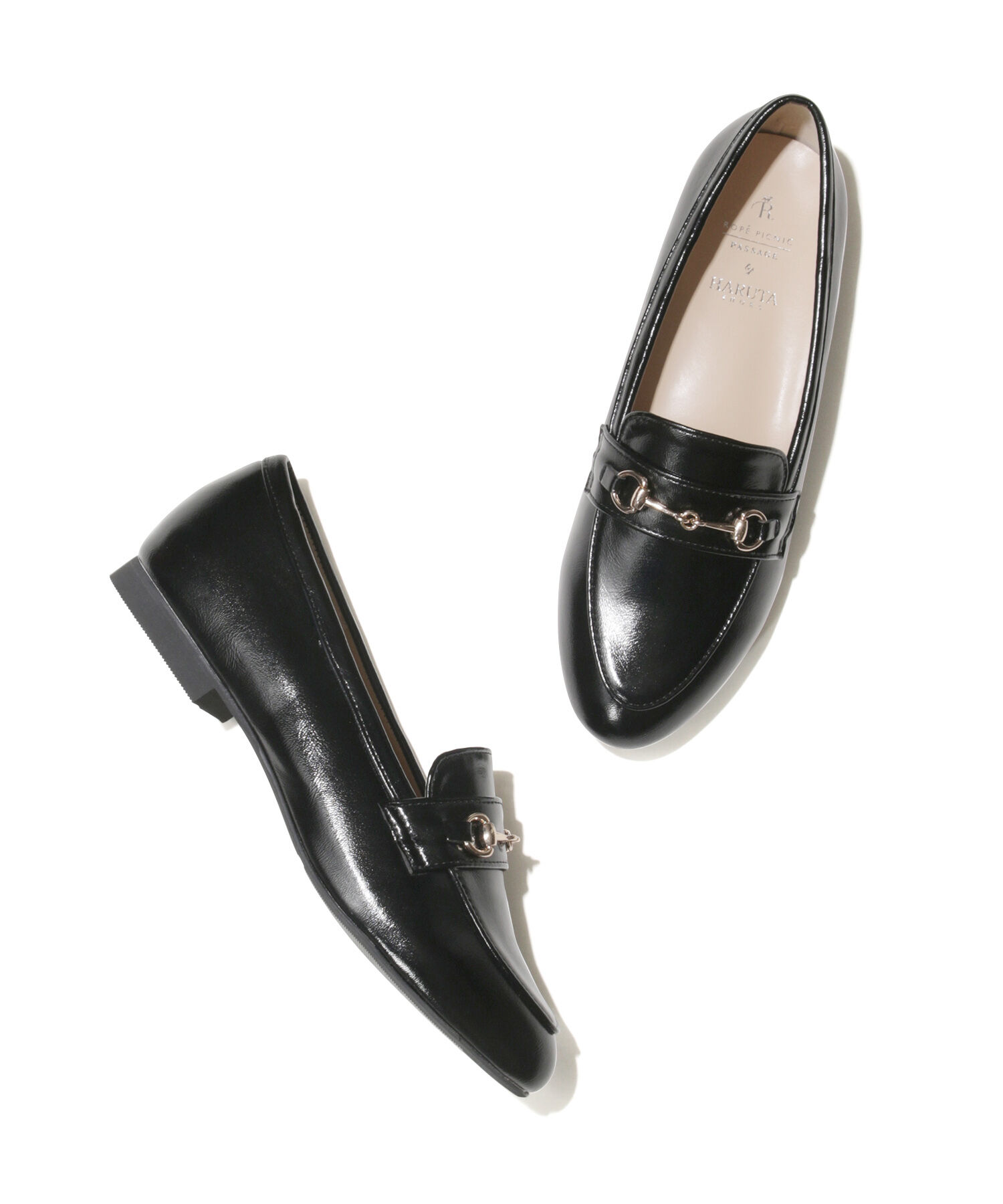 ROPE PICNIC PASSAGE「ROPE' PICNIC PASSAGE byHARUTA/リンクルエナメルビット付フラットローファー」|ローファー|