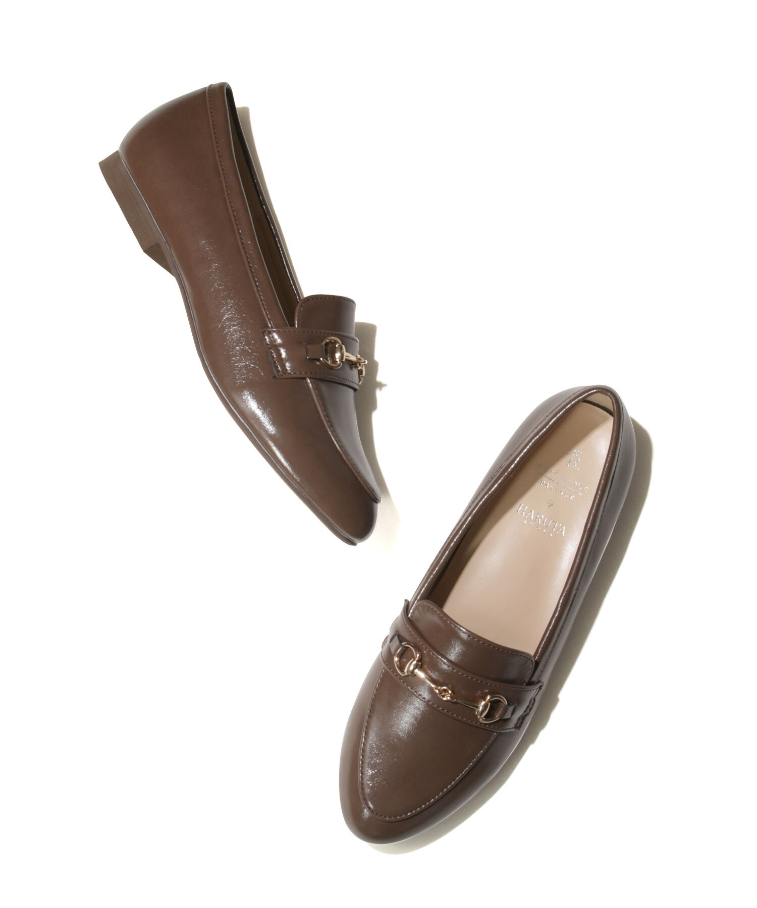 ROPE PICNIC PASSAGE「ROPE' PICNIC PASSAGE byHARUTA/リンクルエナメルビット付フラットローファー」|ローファー|