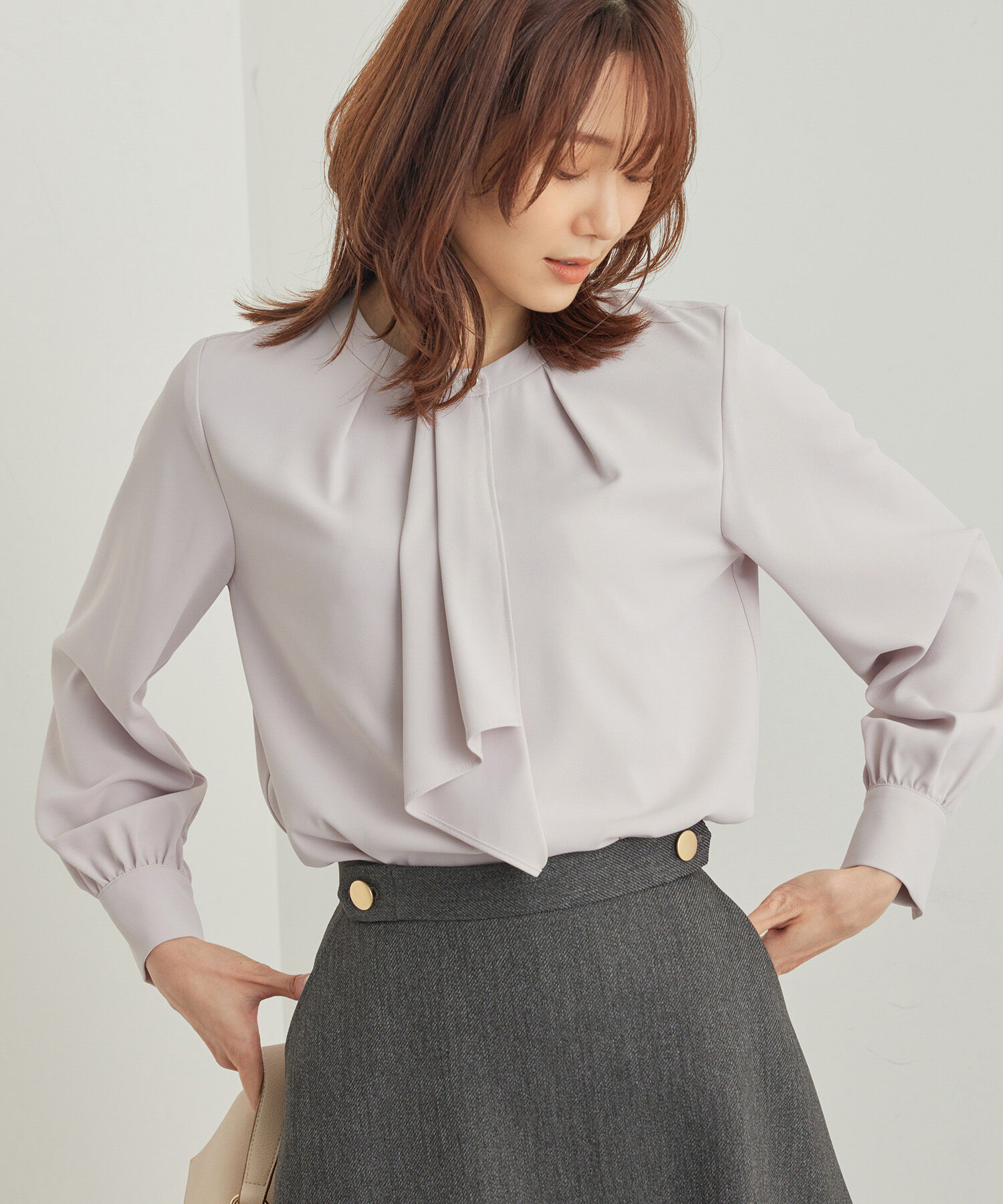 Rope&rsquo;Picnic「ボウタイ風ブラウス」|シャツ・ブラウス|ラベンダー(52)