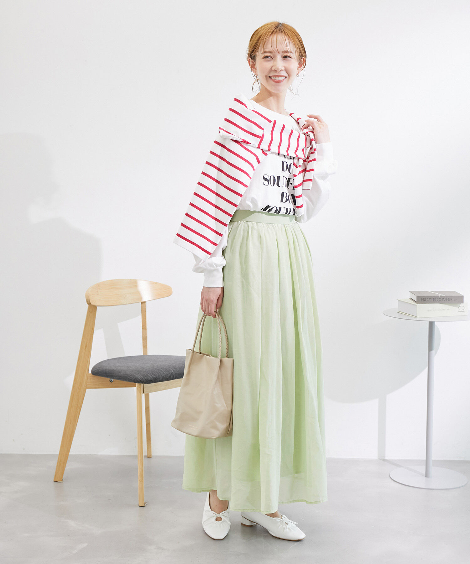 Rope&rsquo;Picnic「綿シルクシアーボリュームタックスカート」|スカート|