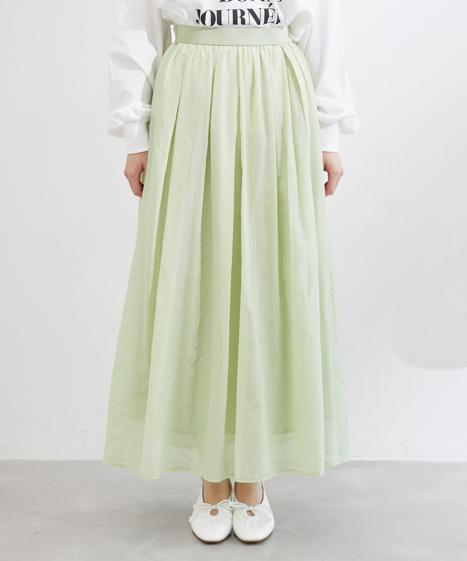 Rope&rsquo;Picnic「綿シルクシアーボリュームタックスカート」|スカート|