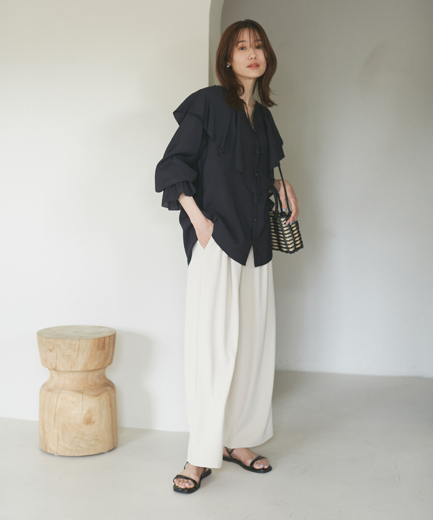 Rope&rsquo;Picnic「ラッフルカラーブラウス」|シャツ・ブラウス|