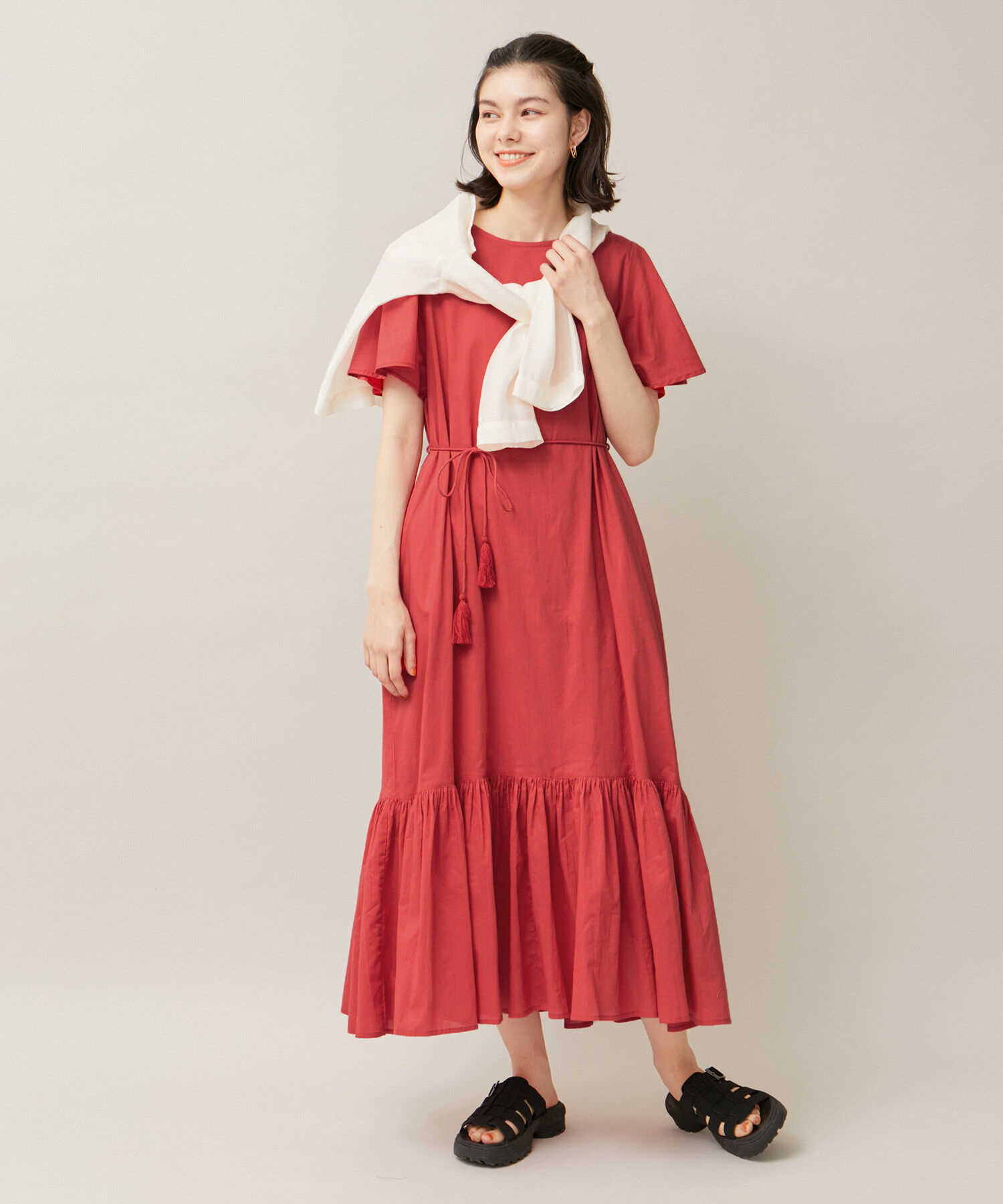 ROPE' PICNIC R「【WEB限定カラー:ブラウン,パープル】INDIAティアードワンピース/リンクコーデ」|ワンピース|