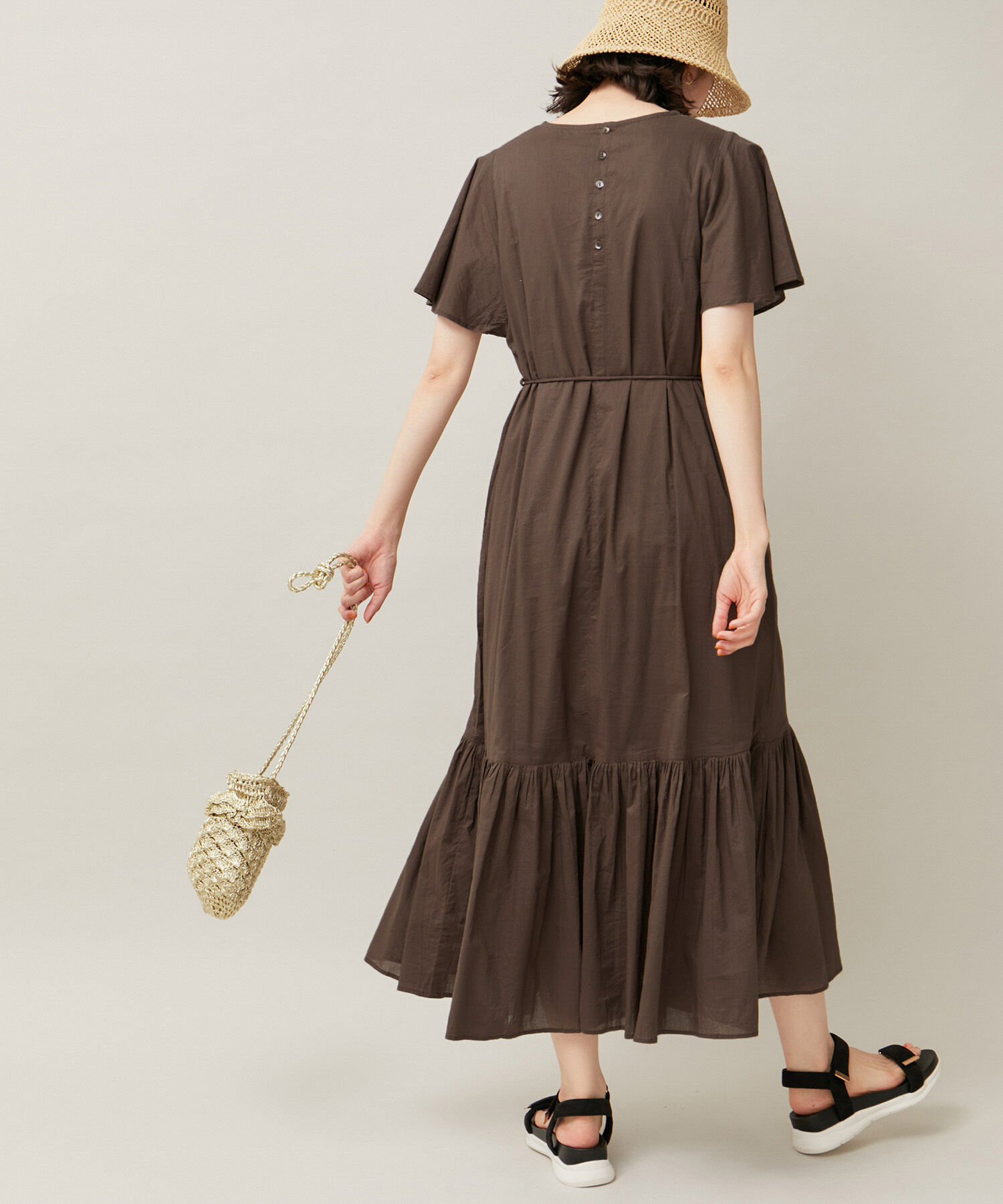 ROPE' PICNIC R「【WEB限定カラー:ブラウン,パープル】INDIAティアードワンピース/リンクコーデ」|ワンピース|