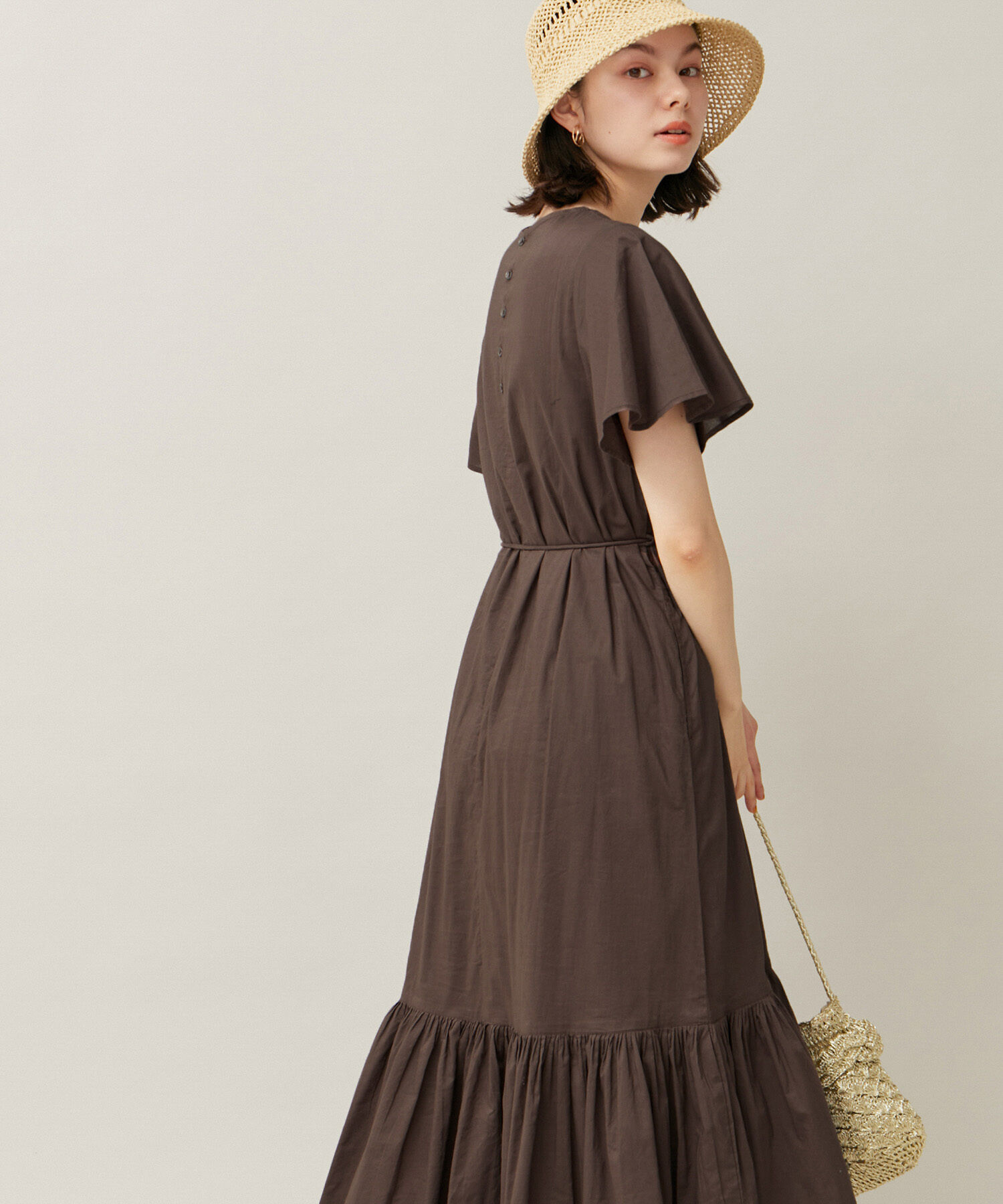 ROPE' PICNIC R「【WEB限定カラー:ブラウン,パープル】INDIAティアードワンピース/リンクコーデ」|ワンピース|