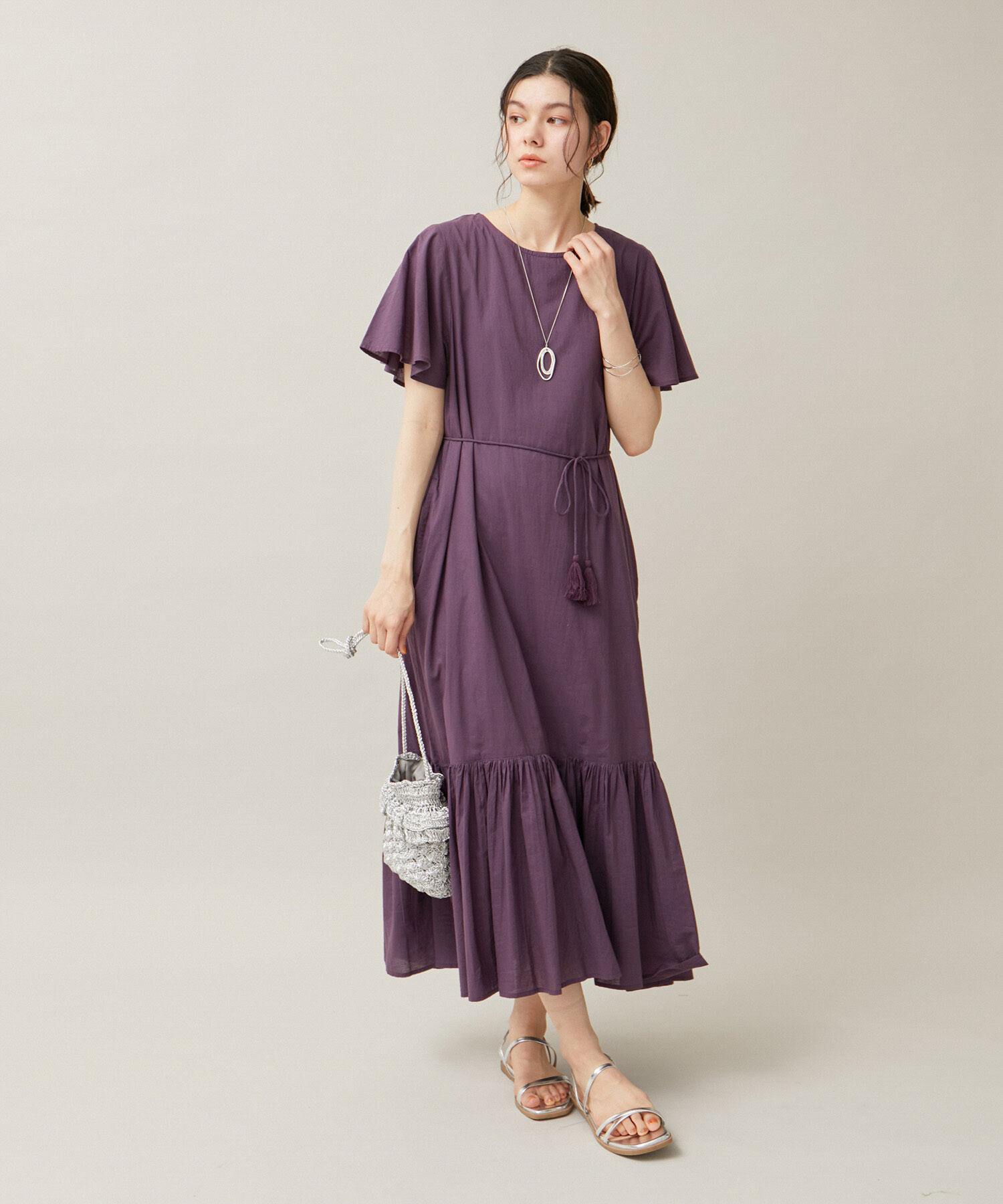 ROPE' PICNIC R「【WEB限定カラー:ブラウン,パープル】INDIAティアードワンピース/リンクコーデ」|ワンピース|