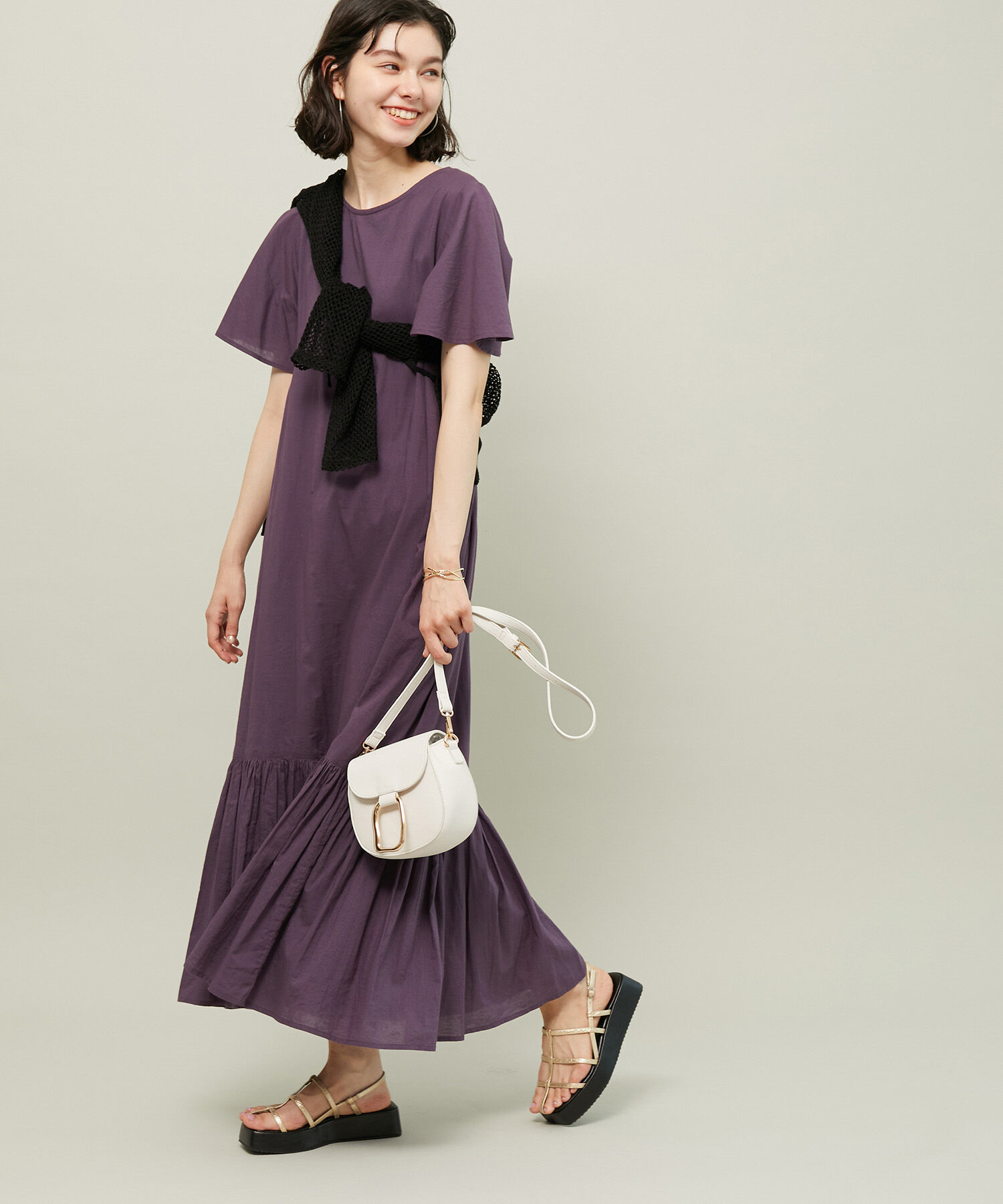 ROPE' PICNIC R「【WEB限定カラー:ブラウン,パープル】INDIAティアードワンピース/リンクコーデ」|ワンピース|
