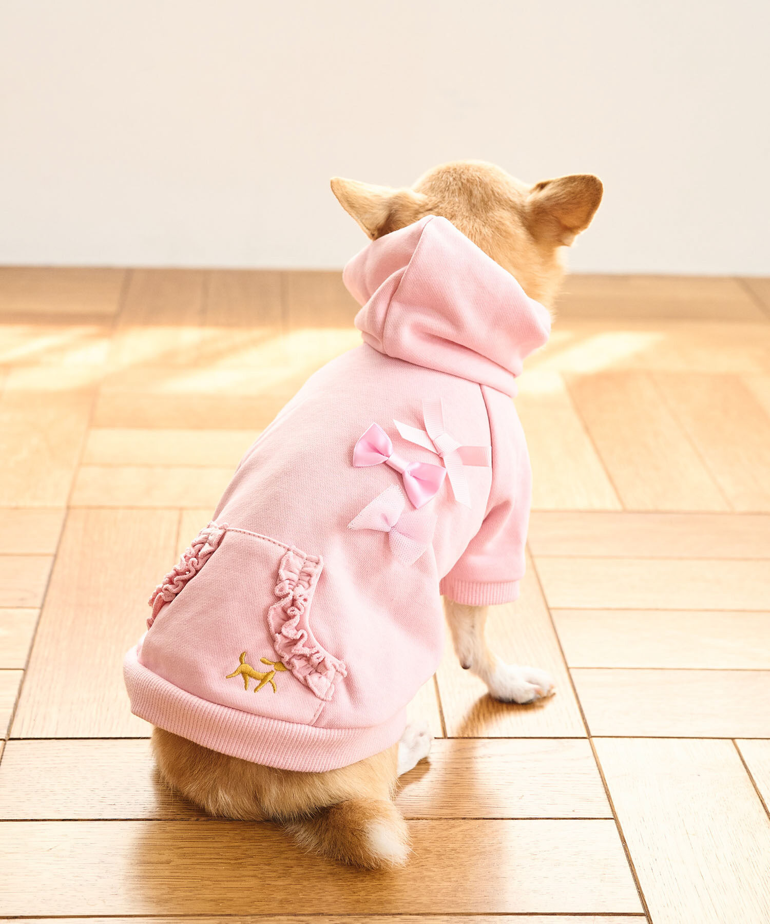 ROPE PICNIC PASSAGE「【DOG】リボン付きフードパーカー」|その他|ピンク(63)