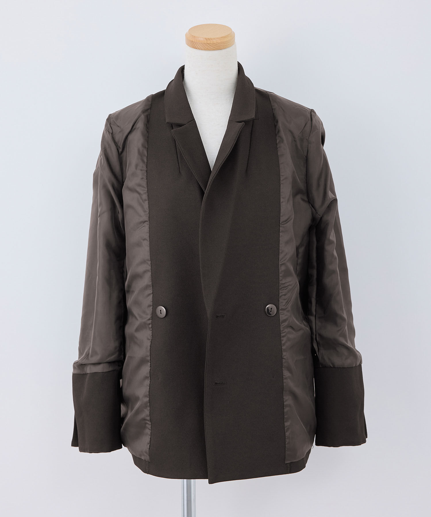 Rope&rsquo;Picnic「ウールライクサージ金ボタンジャケット(肩パットあり・総裏地)/セットアップ対応・リンクコーデ」|テーラードジャケット|