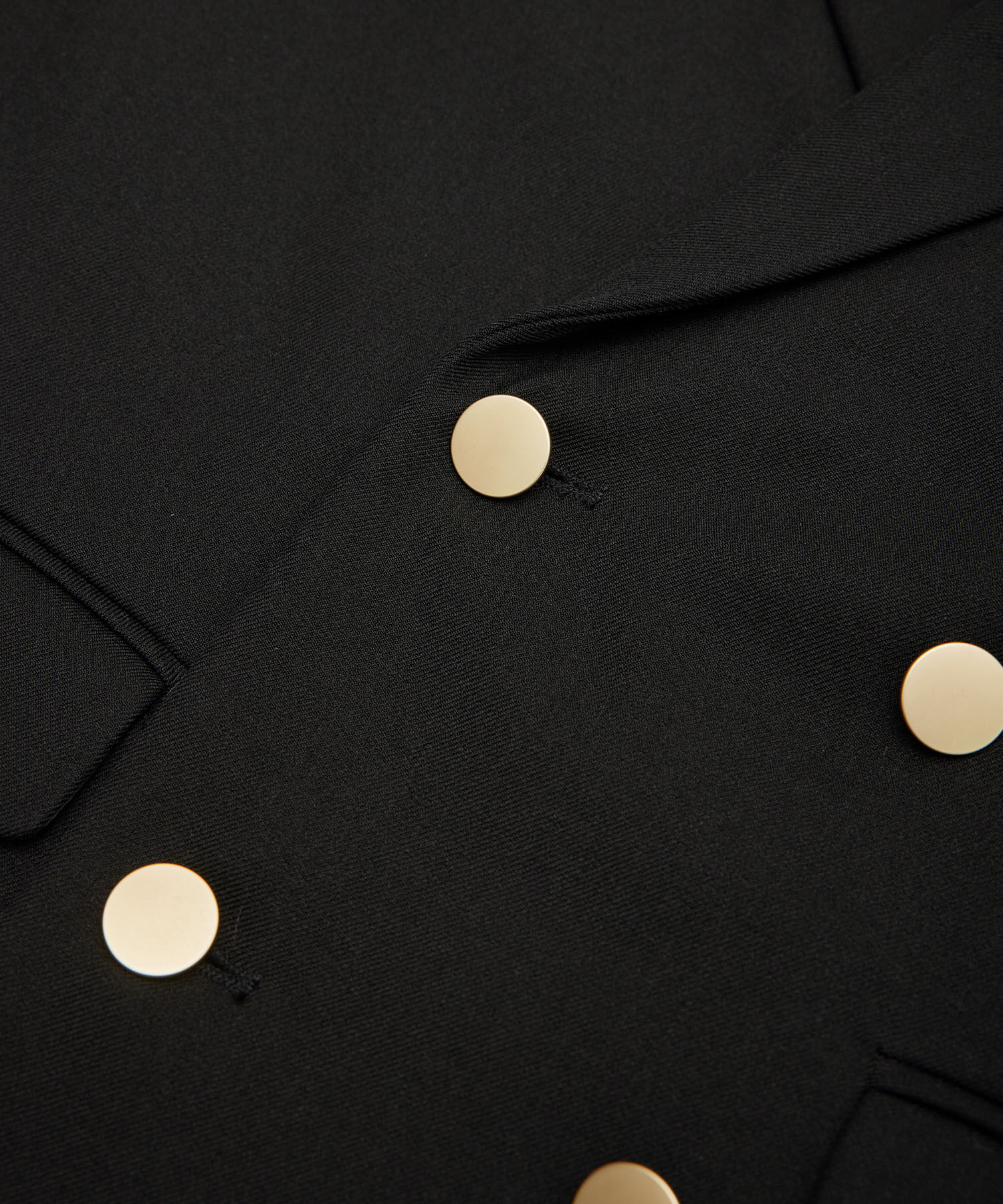 Rope&rsquo;Picnic「ウールライクサージ金ボタンジャケット(肩パットあり・総裏地)/セットアップ対応・リンクコーデ」|テーラードジャケット|